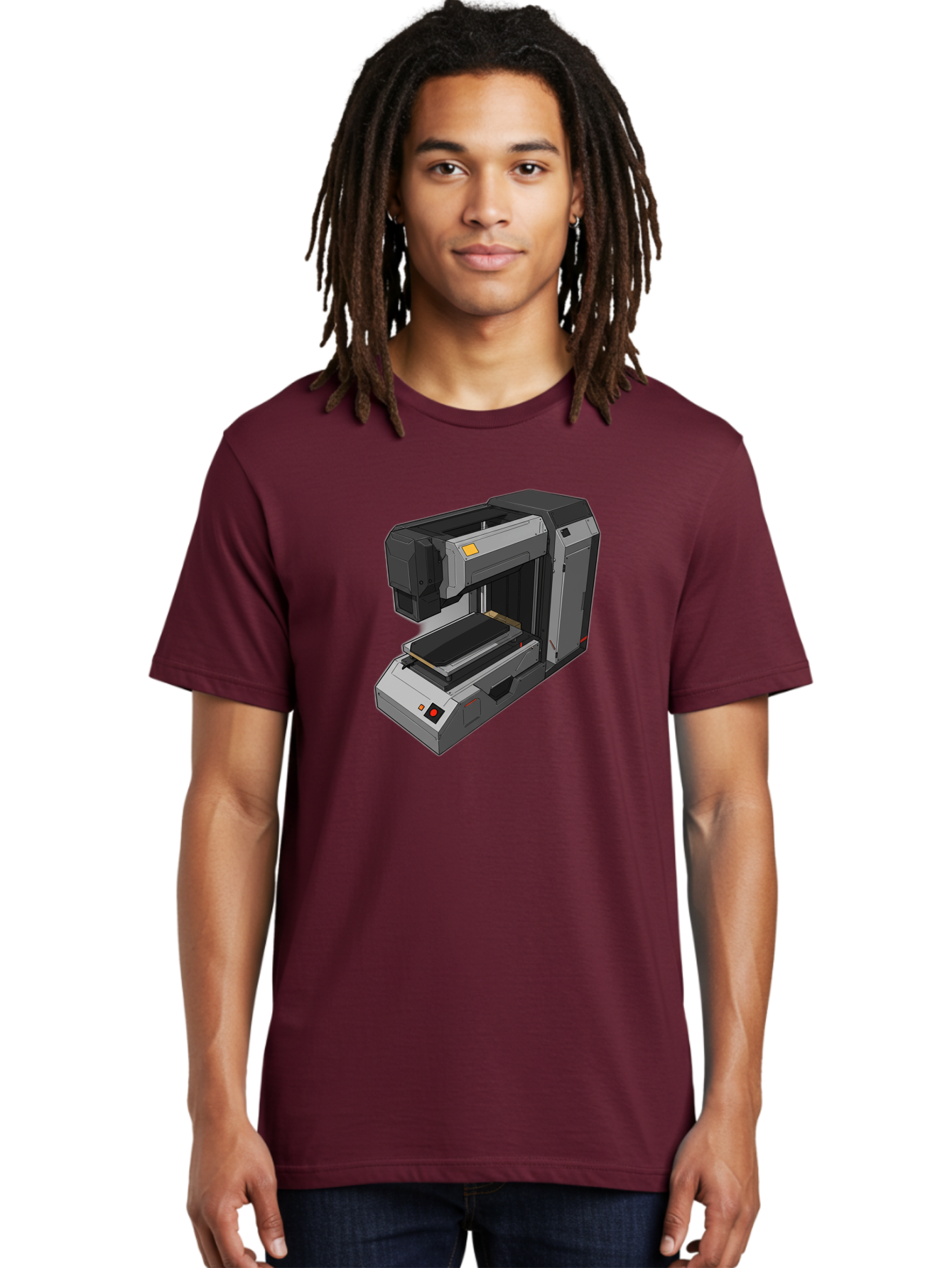 3D-Printer-41 Men'S Graphic Tee, 100% Cotton, Comfortable Casual Summer Wear, Machine Washable, 3D Printing Technology, Digital Fabrication, Additive Manufacturing, Printer Design, Futuristic Machinery, Modern Innovation, 3D Modeling, Baa037