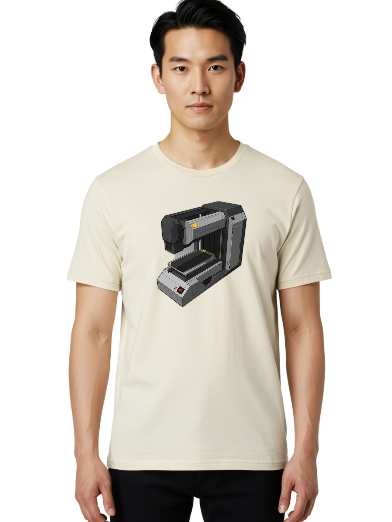 3D-Printer-41 Men'S Graphic Tee, 100% Cotton, Comfortable Casual Summer Wear, Machine Washable, 3D Printing Technology, Digital Fabrication, Additive Manufacturing, Printer Design, Futuristic Machinery, Modern Innovation, 3D Modeling, Baa037