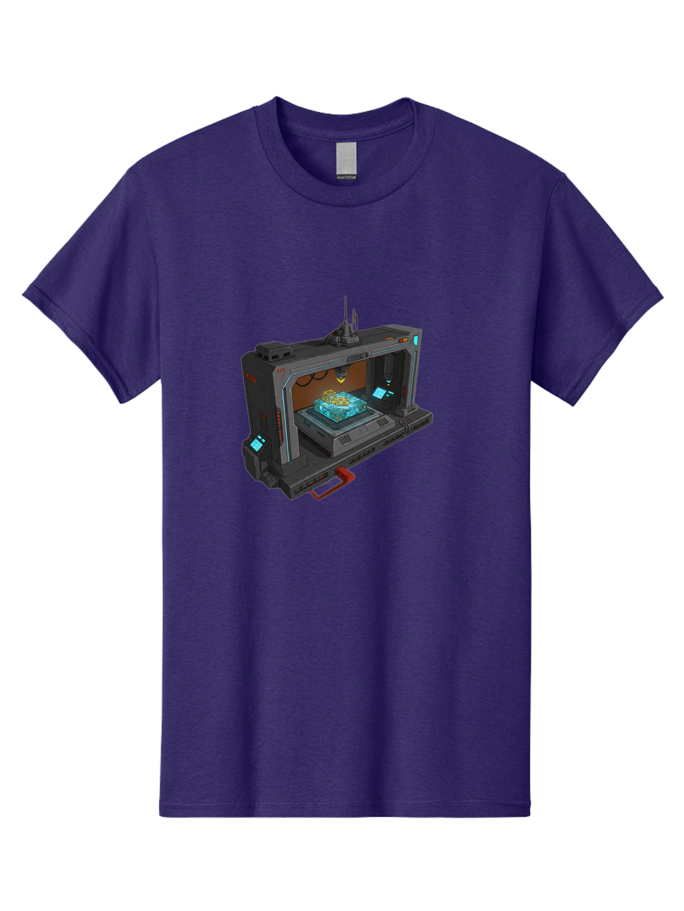 3D-Printer-42 Men'S Graphic Tee, 100% Cotton, Comfortable Casual Summer Wear, Machine Washable, Futuristic 3D Printing Technology, Advanced Manufacturing, Sci-Fi Machinery, Technological Innovation, Industrial Design, Digital Fabrication, Baa038