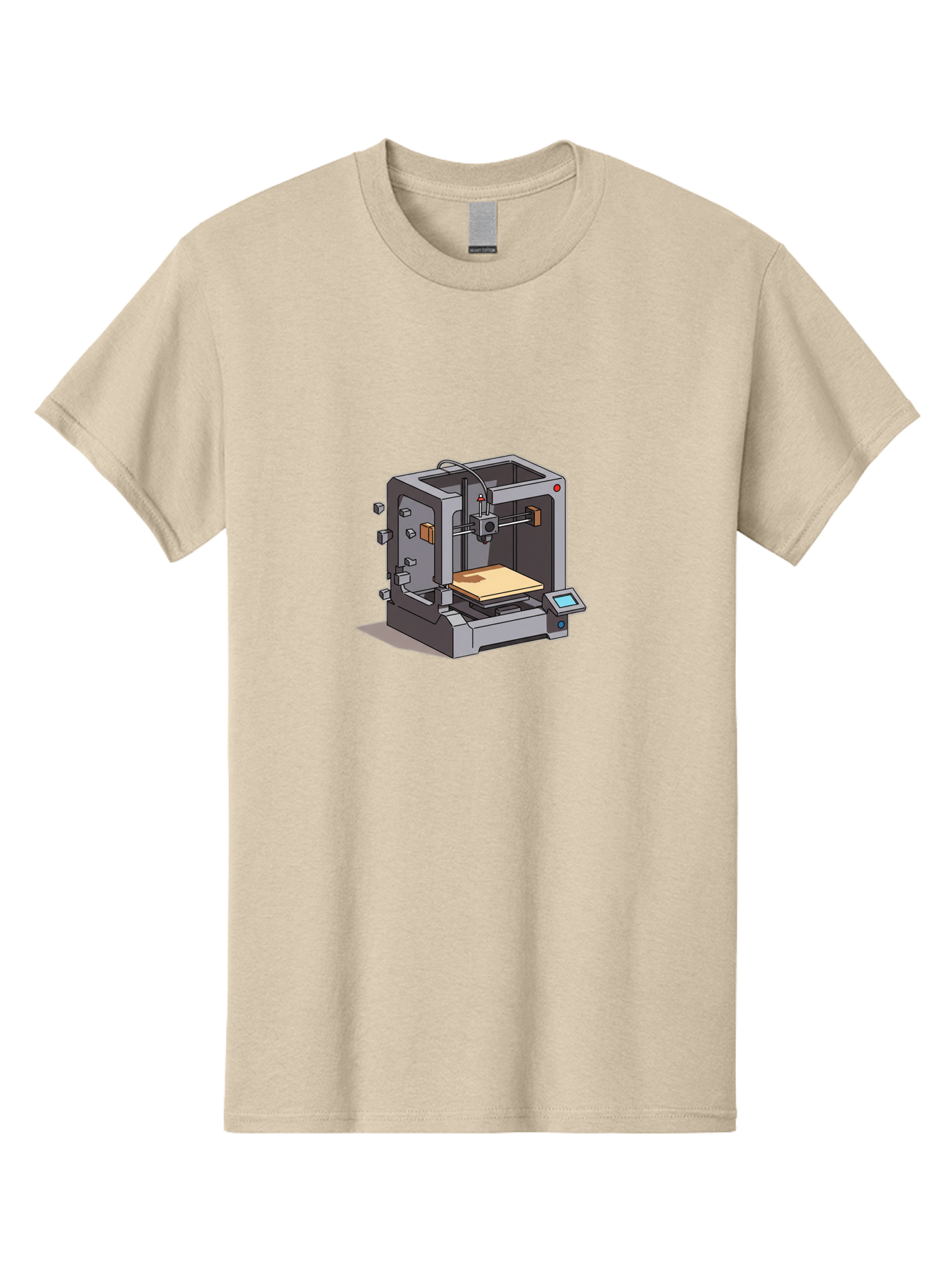 3D-Printer-5 Men'S Graphic Tee, 100% Cotton, Comfortable Casual Summer Wear, Machine Washable, 3D Printing Technology, Additive Manufacturing, Digital Fabrication, Prototyping, Product Design, 3D Modeling, Industrial Production, Baa039
