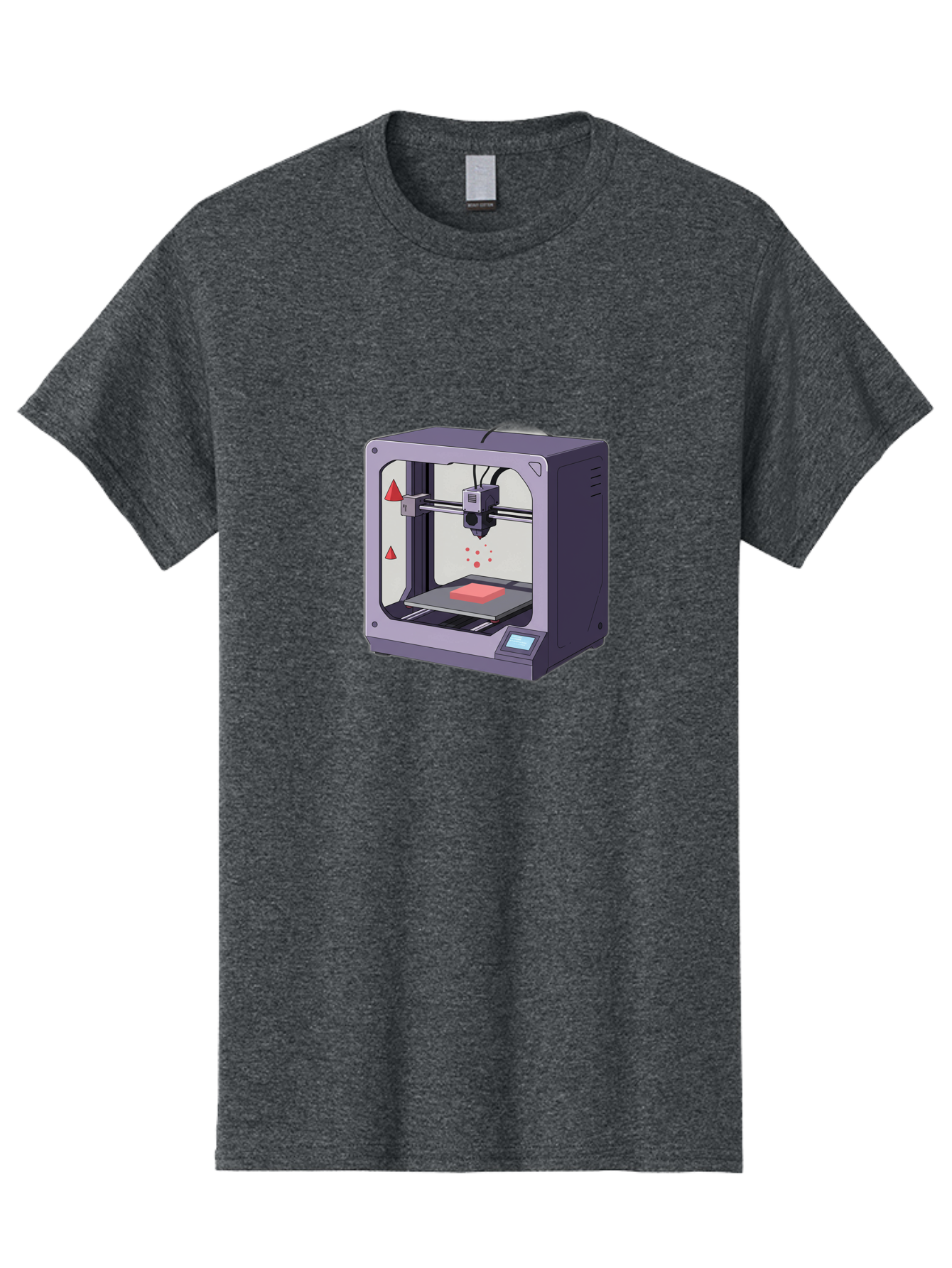 3D-Printer-6 Men'S Graphic Tee, 100% Cotton, Comfortable Casual Summer Wear, Machine Washable, 3D Printing Technology, Additive Manufacturing, Digital Fabrication, Rapid Prototyping, Printing Process, Red Material, Printer Nozzle, Baa040