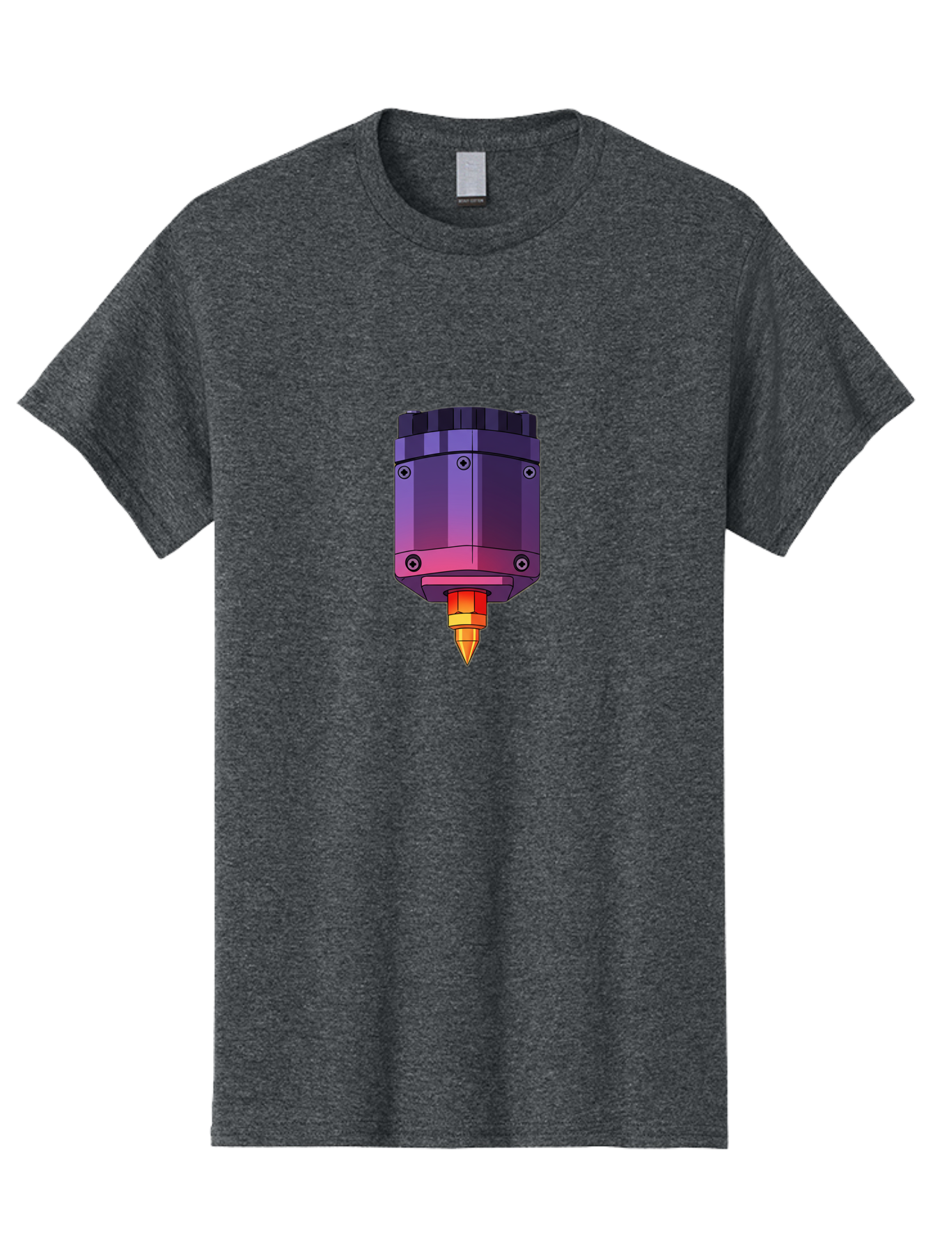 3D-Printer-Hotend-1 Men'S Graphic Tee, 100% Cotton, Comfortable Casual Summer Wear, Machine Washable, 3D Printing Technology, 3D Printer Extruder, Printer Head, Additive Manufacturing, 3D Modeling, Digital Fabrication, Rapid Prototyping Baa044