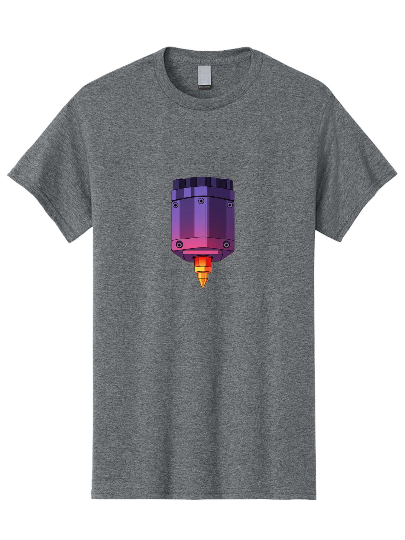 3D-Printer-Hotend-1 Men'S Graphic Tee, 100% Cotton, Comfortable Casual Summer Wear, Machine Washable, 3D Printing Technology, 3D Printer Extruder, Printer Head, Additive Manufacturing, 3D Modeling, Digital Fabrication, Rapid Prototyping Baa044