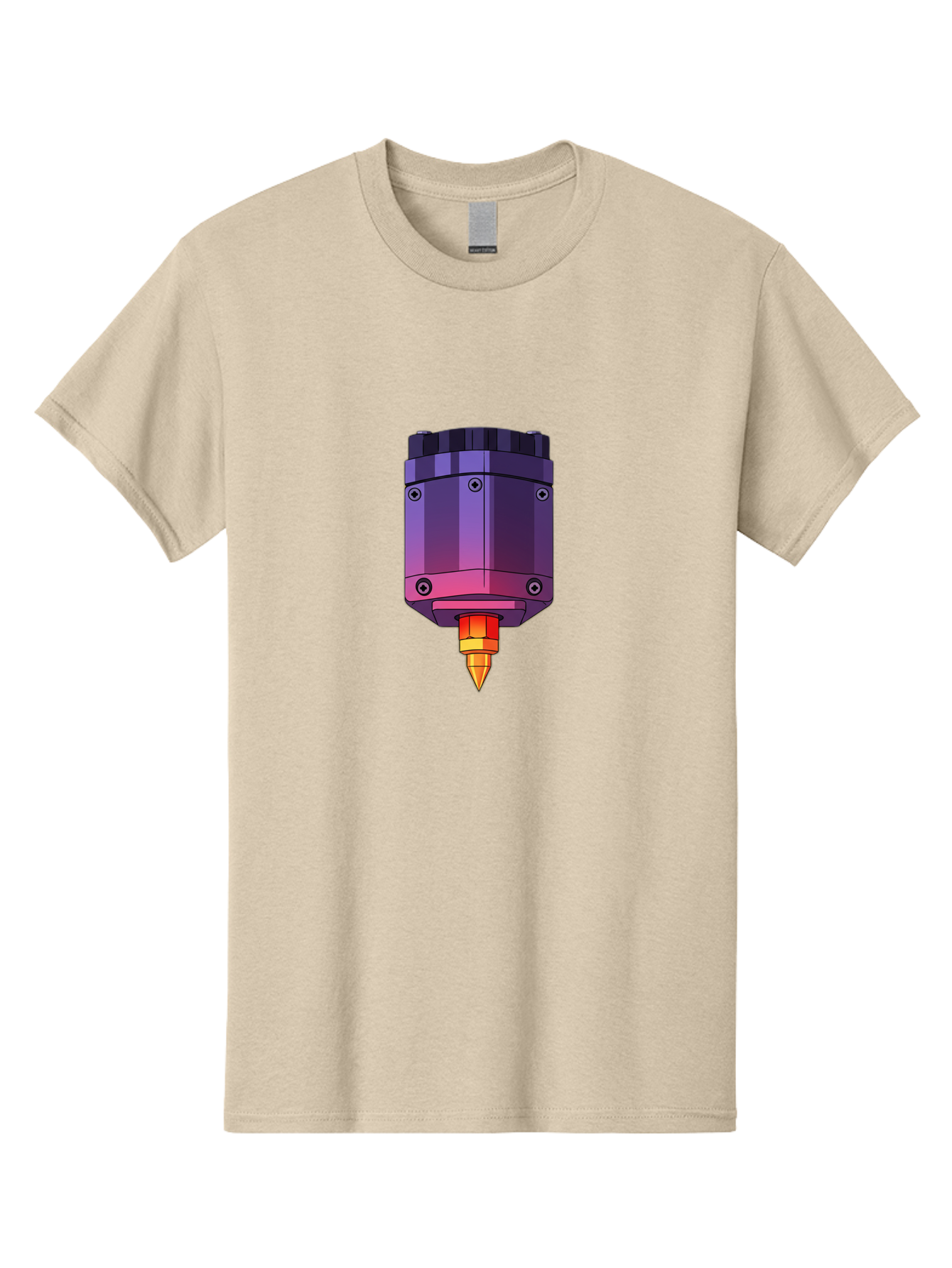 3D-Printer-Hotend-1 Men'S Graphic Tee, 100% Cotton, Comfortable Casual Summer Wear, Machine Washable, 3D Printing Technology, 3D Printer Extruder, Printer Head, Additive Manufacturing, 3D Modeling, Digital Fabrication, Rapid Prototyping Baa044