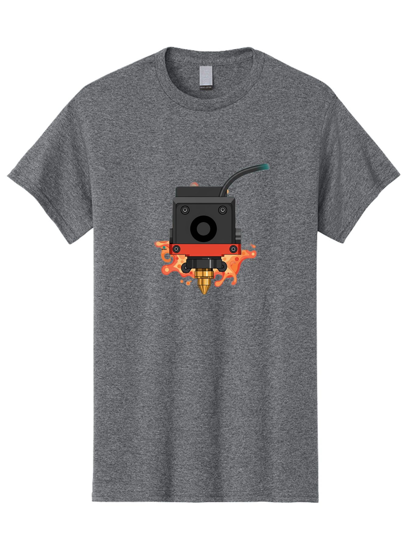 3D-Printer-Hotend Men'S Graphic Tee, 100% Cotton, Comfortable Casual Summer Wear, Machine Washable, 3D Printing Technology, Hotend Extrusion, Melted Plastic, 3D Modeling, Additive Manufacturing, Printer Nozzle, Rapid Prototyping, Baa045