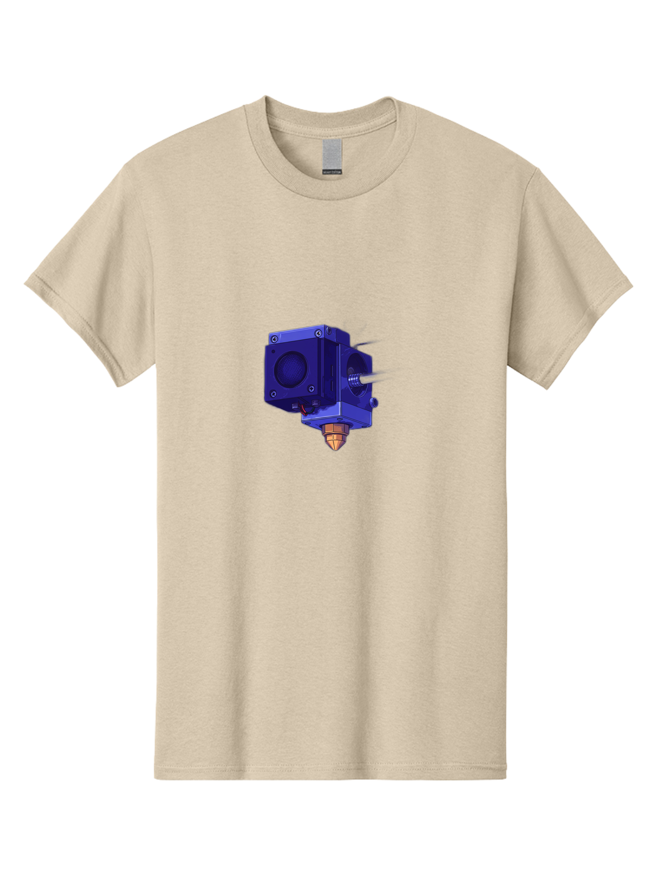 3D-Printer-Nozzle Men'S Graphic Tee, 100% Cotton, Comfortable Casual Summer Wear, Machine Washable, 3D Printing Technology, Extruder Head, 3D Modeling, Additive Manufacturing, Digital Fabrication, Rapid Prototyping, Innovative Design Baa046