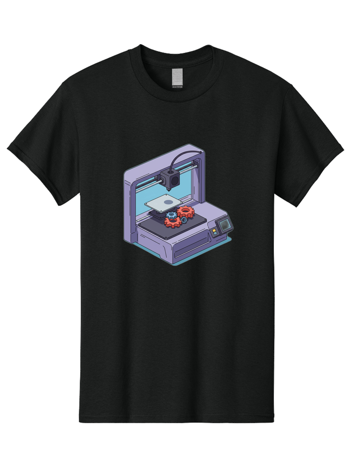 3D-Printer Men'S Graphic Tee, 100% Cotton, Comfortable Casual Summer Wear, Machine Washable, 3D Printing Technology, Additive Manufacturing, Industrial Gear Production, Printer Machine, Object Creation, Layer By Layer Printing, Baa052