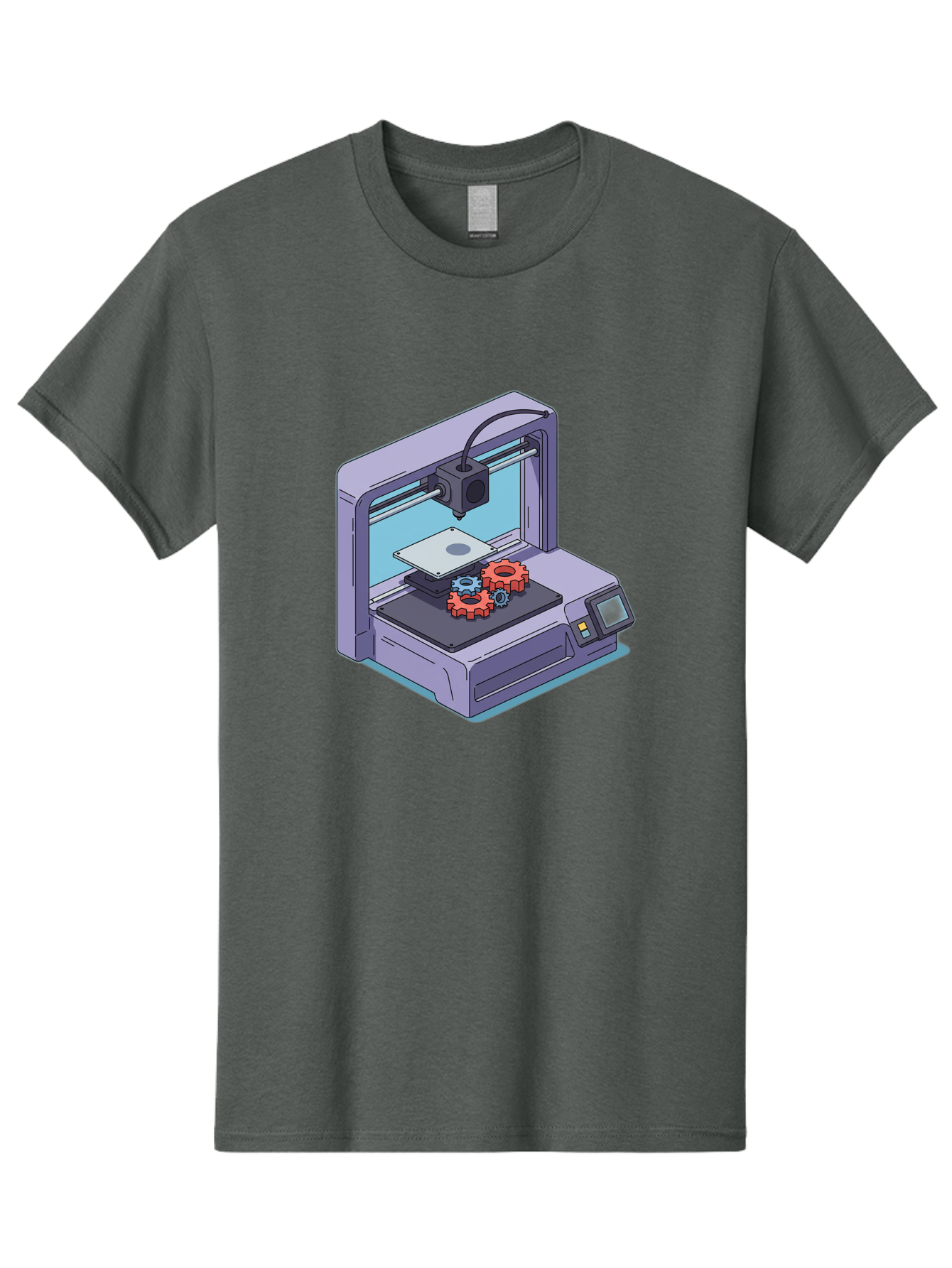 3D-Printer Men'S Graphic Tee, 100% Cotton, Comfortable Casual Summer Wear, Machine Washable, 3D Printing Technology, Additive Manufacturing, Industrial Gear Production, Printer Machine, Object Creation, Layer By Layer Printing, Baa052