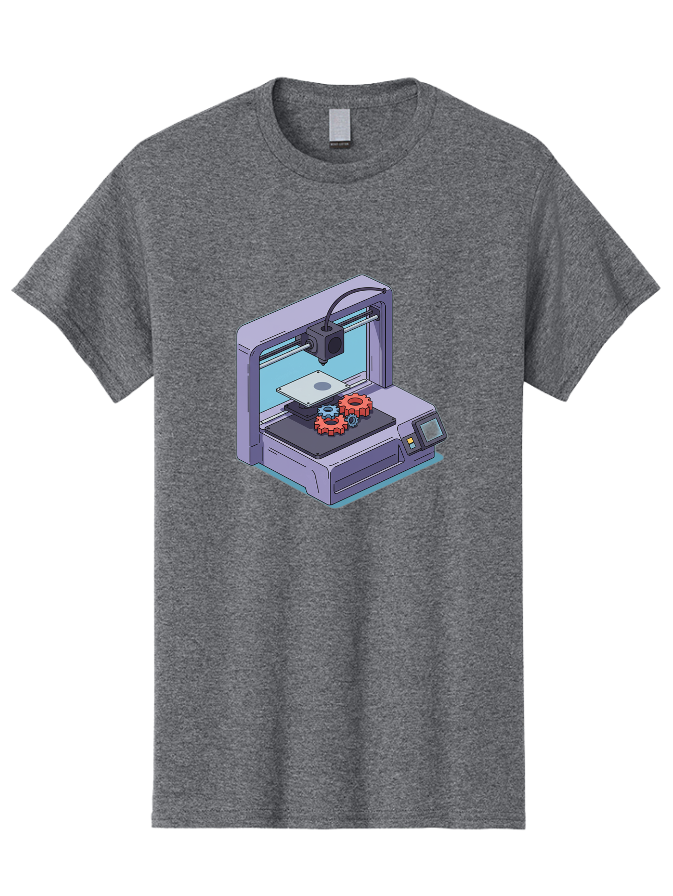 3D-Printer Men'S Graphic Tee, 100% Cotton, Comfortable Casual Summer Wear, Machine Washable, 3D Printing Technology, Additive Manufacturing, Industrial Gear Production, Printer Machine, Object Creation, Layer By Layer Printing, Baa052