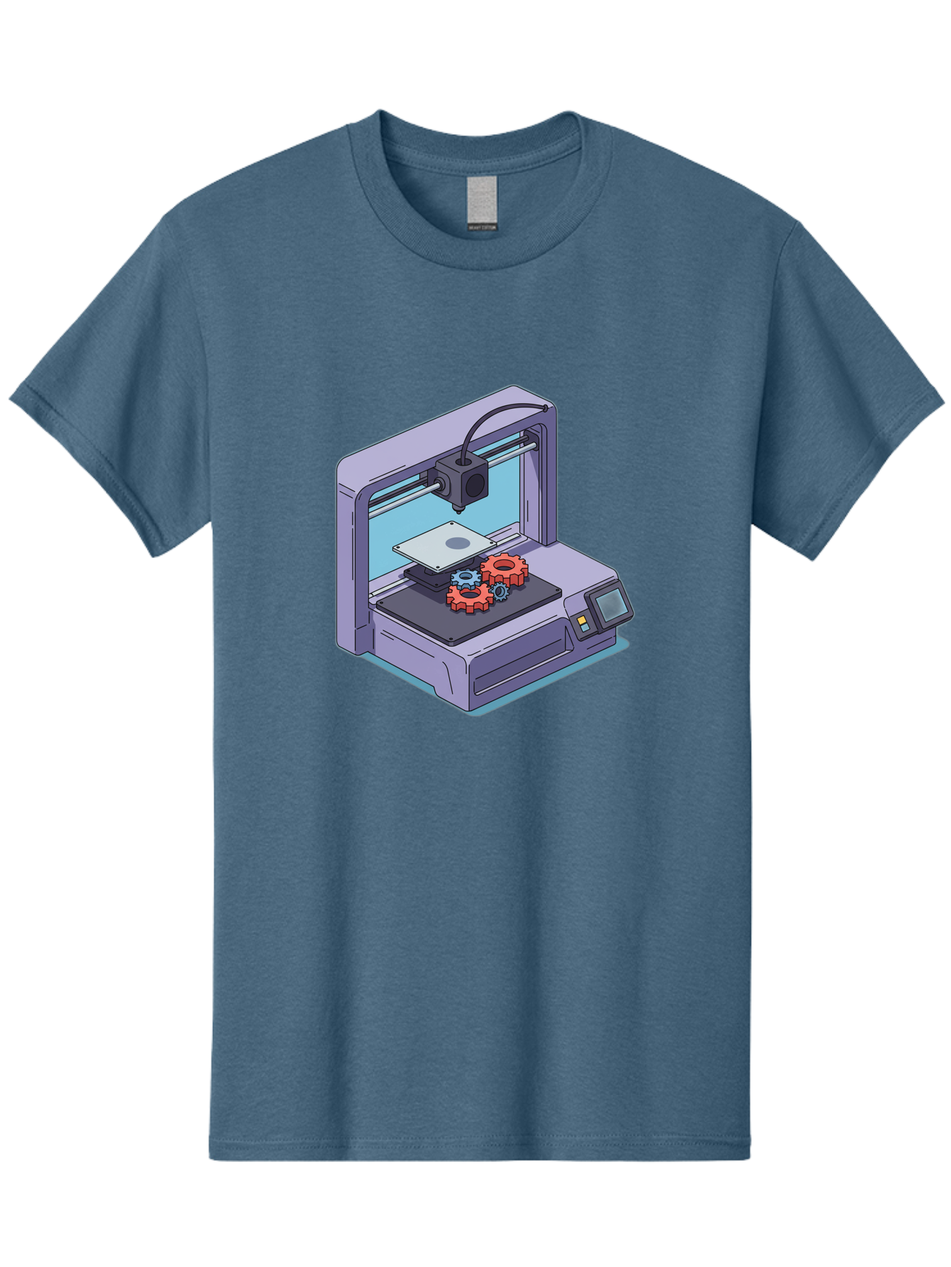 3D-Printer Men'S Graphic Tee, 100% Cotton, Comfortable Casual Summer Wear, Machine Washable, 3D Printing Technology, Additive Manufacturing, Industrial Gear Production, Printer Machine, Object Creation, Layer By Layer Printing, Baa052