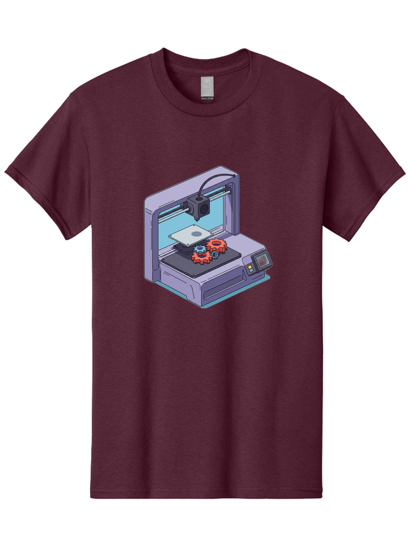 3D-Printer Men'S Graphic Tee, 100% Cotton, Comfortable Casual Summer Wear, Machine Washable, 3D Printing Technology, Additive Manufacturing, Industrial Gear Production, Printer Machine, Object Creation, Layer By Layer Printing, Baa052