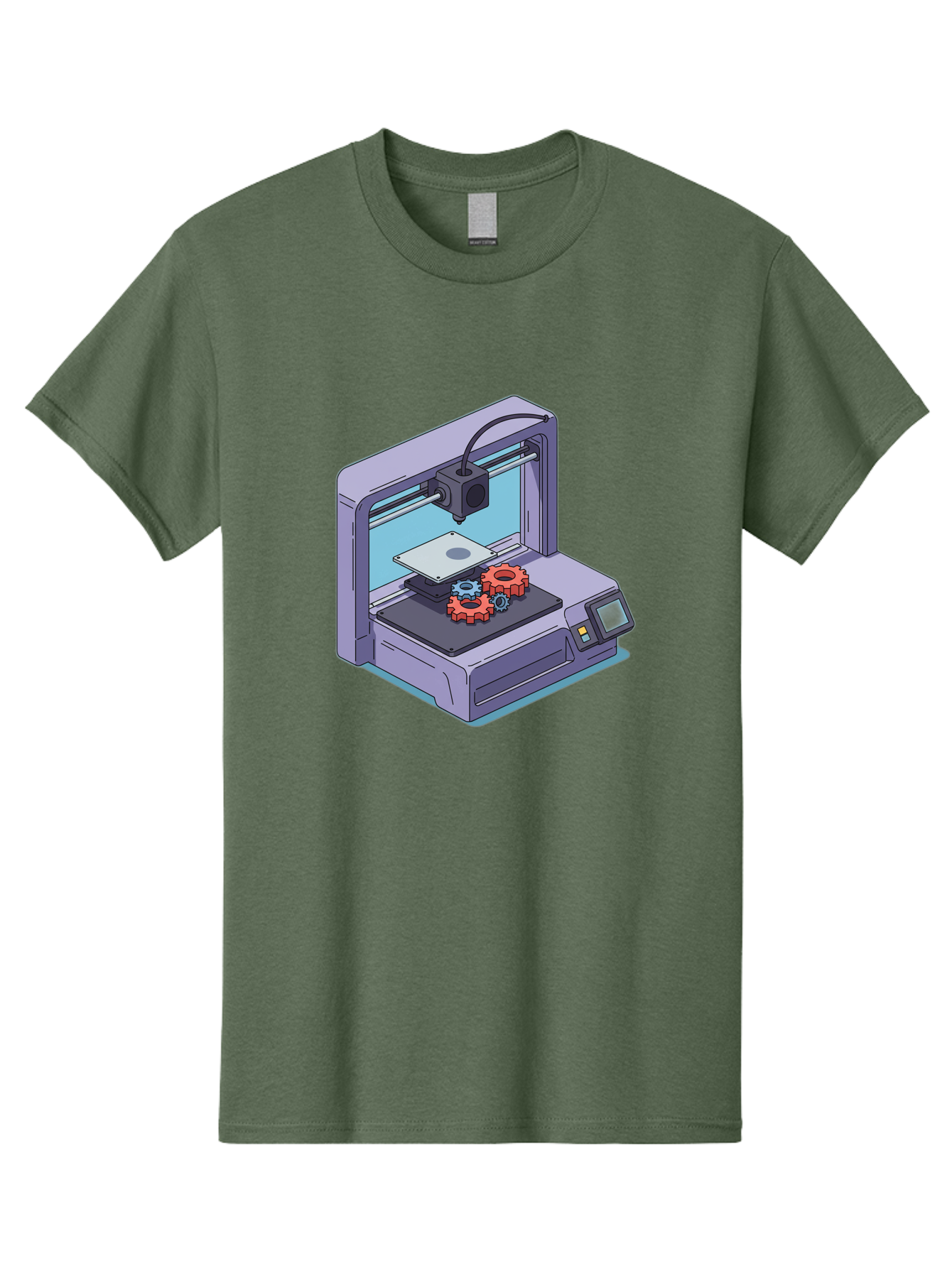3D-Printer Men'S Graphic Tee, 100% Cotton, Comfortable Casual Summer Wear, Machine Washable, 3D Printing Technology, Additive Manufacturing, Industrial Gear Production, Printer Machine, Object Creation, Layer By Layer Printing, Baa052