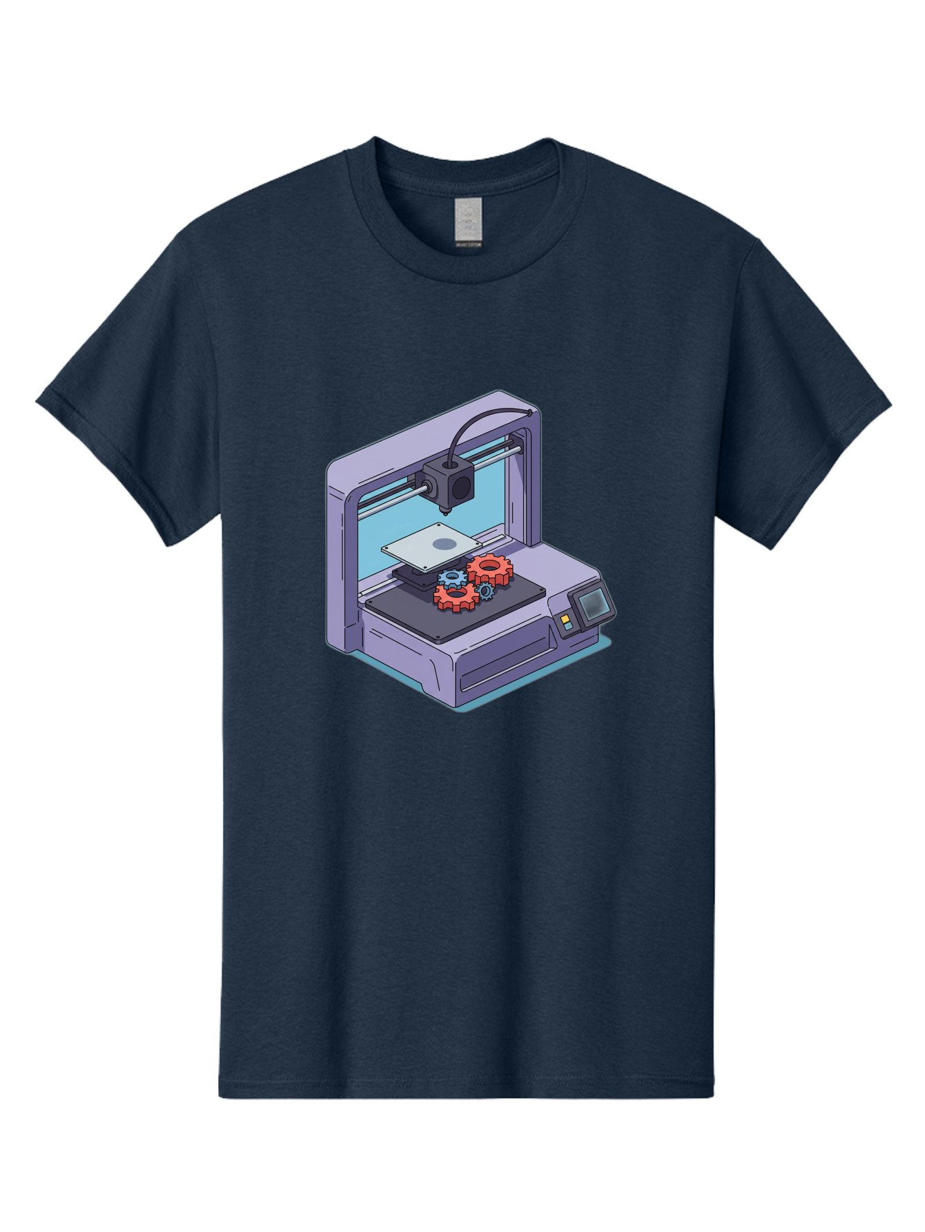 3D-Printer Men'S Graphic Tee, 100% Cotton, Comfortable Casual Summer Wear, Machine Washable, 3D Printing Technology, Additive Manufacturing, Industrial Gear Production, Printer Machine, Object Creation, Layer By Layer Printing, Baa052