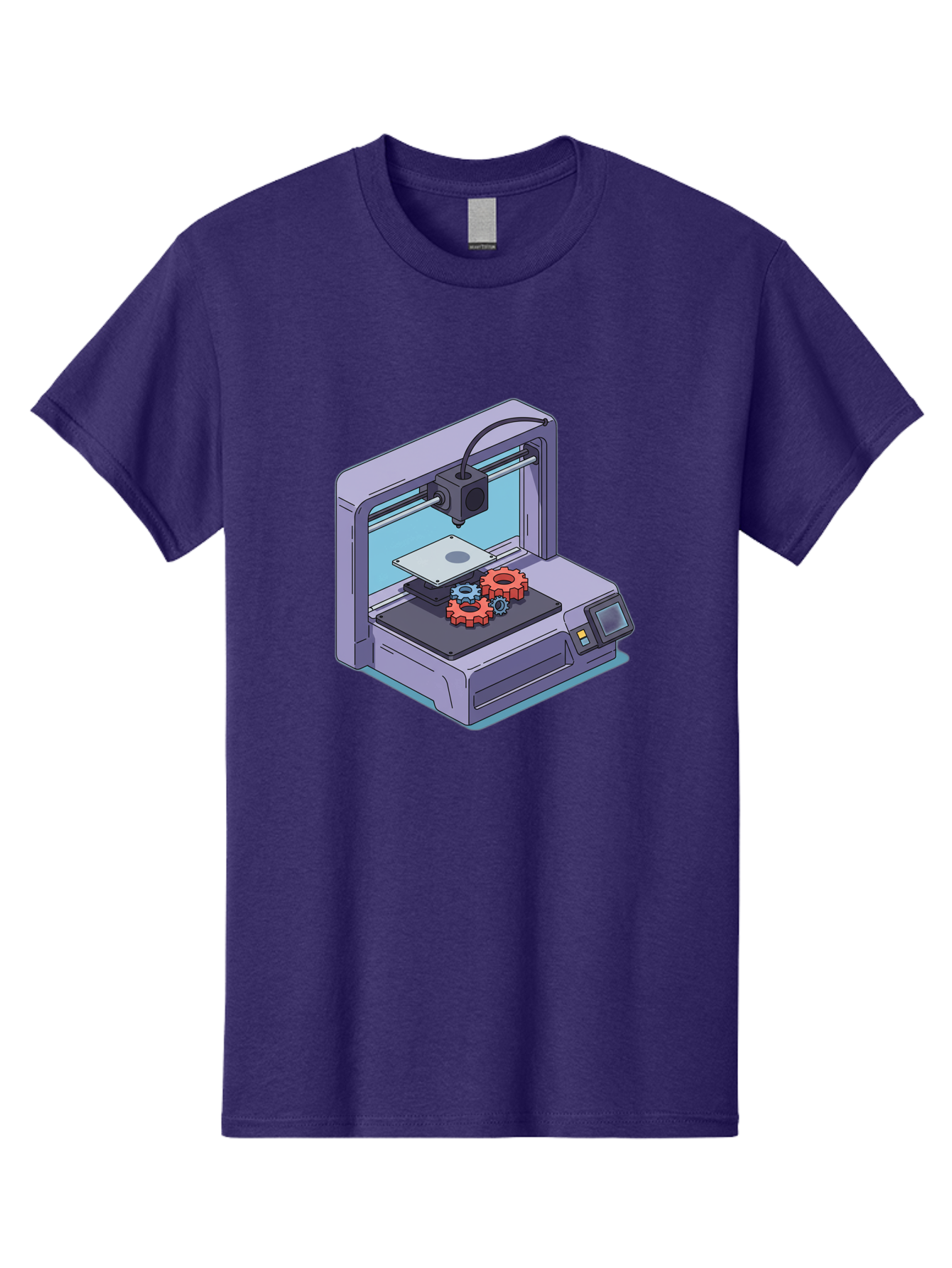 3D-Printer Men'S Graphic Tee, 100% Cotton, Comfortable Casual Summer Wear, Machine Washable, 3D Printing Technology, Additive Manufacturing, Industrial Gear Production, Printer Machine, Object Creation, Layer By Layer Printing, Baa052