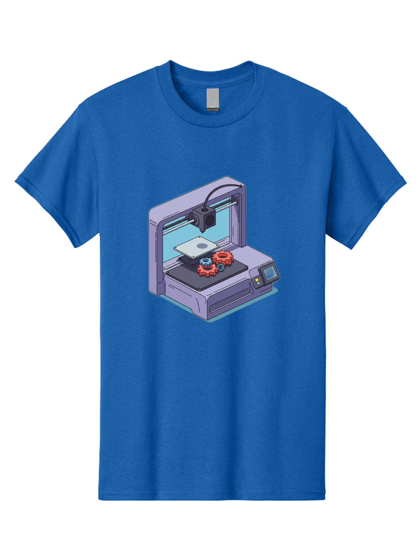 3D-Printer Men'S Graphic Tee, 100% Cotton, Comfortable Casual Summer Wear, Machine Washable, 3D Printing Technology, Additive Manufacturing, Industrial Gear Production, Printer Machine, Object Creation, Layer By Layer Printing, Baa052