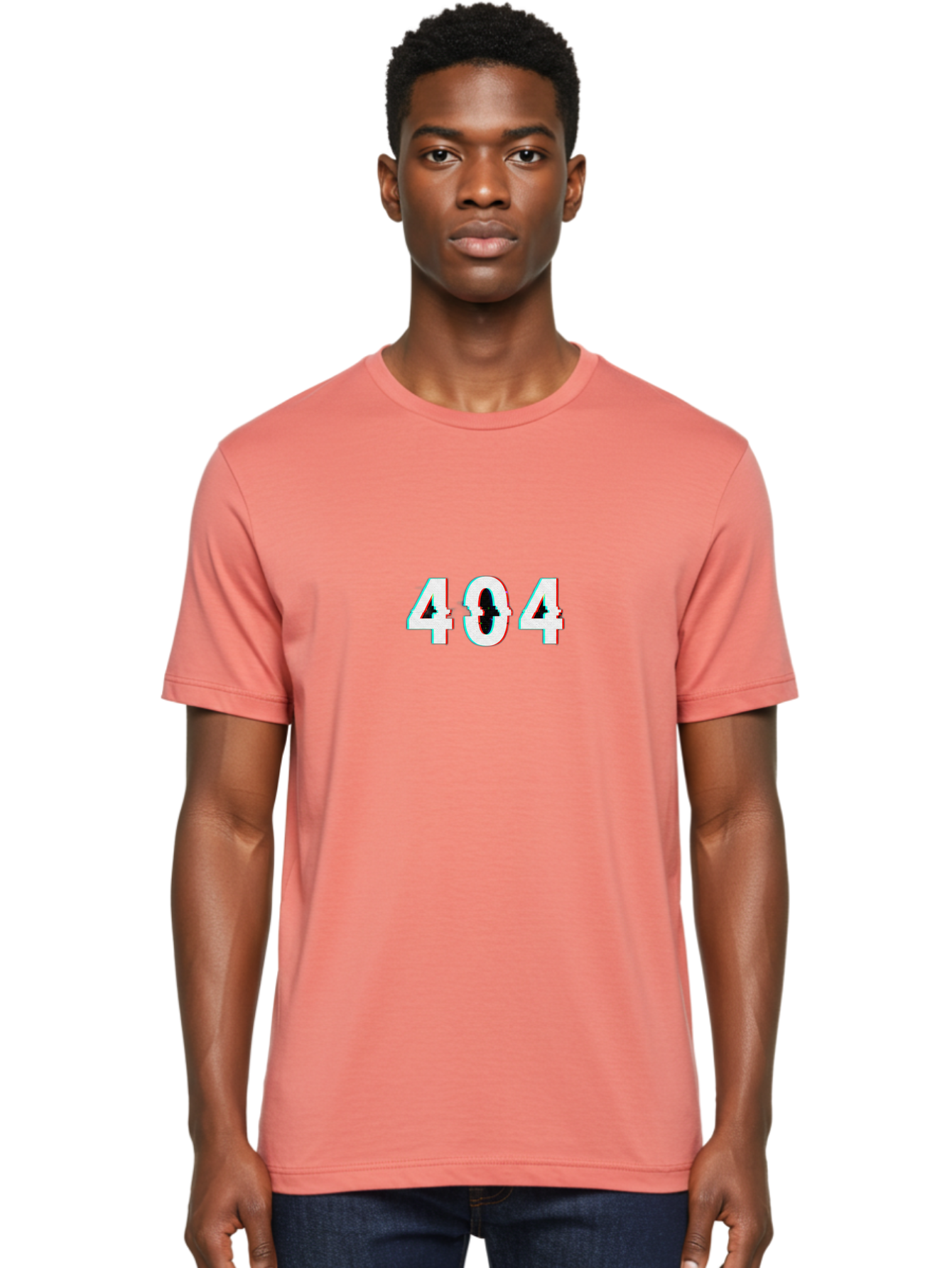 404-1 Men'S Graphic Tee, 100% Cotton, Comfortable Casual Summer Wear, Machine Washable, 404 Error, Glitch Effect, Distorted Text, Error Message, Page Not Found, Website Error, Digital Glitch Baa058