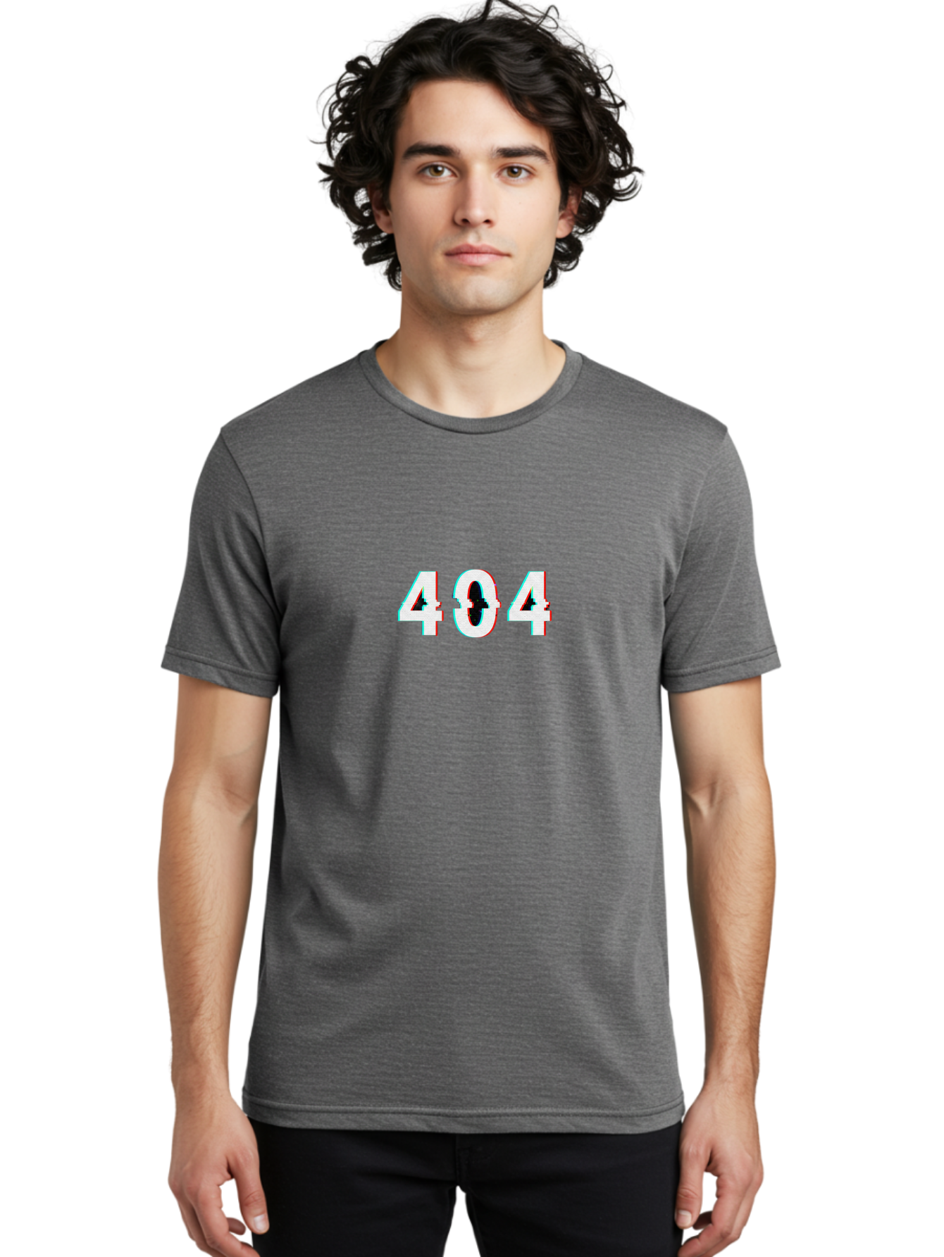 404-1 Men'S Graphic Tee, 100% Cotton, Comfortable Casual Summer Wear, Machine Washable, 404 Error, Glitch Effect, Distorted Text, Error Message, Page Not Found, Website Error, Digital Glitch Baa058
