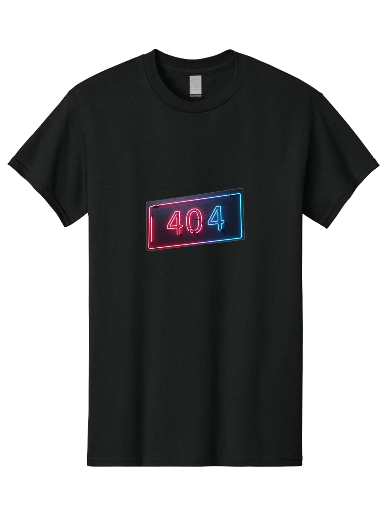 404-4 Men'S Graphic Tee, 100% Cotton, Comfortable Casual Summer Wear, Machine Washable, 404 Error Sign, Neon Sign, Red And Blue Neon, Glowing Numbers, Page Not Found, Error Message, Digital Signage Baa061