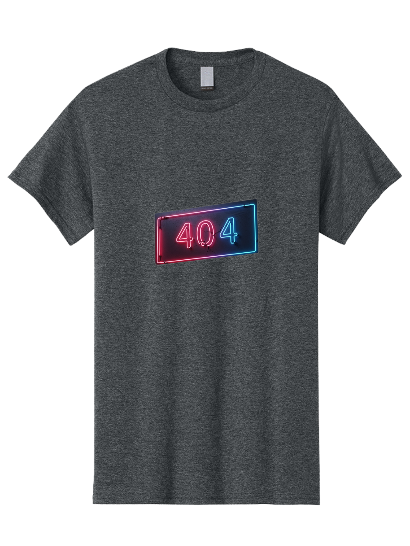 404-4 Men'S Graphic Tee, 100% Cotton, Comfortable Casual Summer Wear, Machine Washable, 404 Error Sign, Neon Sign, Red And Blue Neon, Glowing Numbers, Page Not Found, Error Message, Digital Signage Baa061