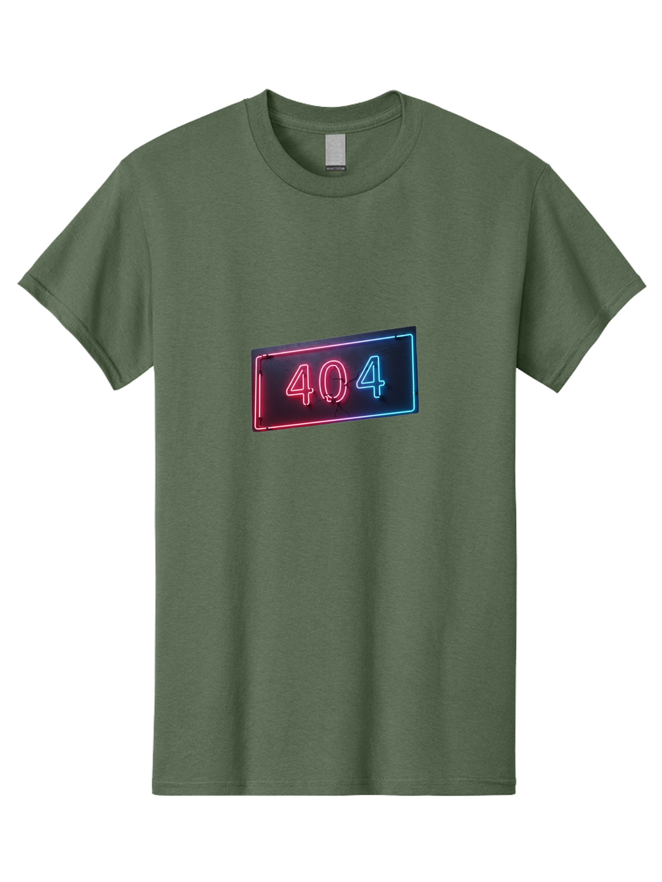 404-4 Men'S Graphic Tee, 100% Cotton, Comfortable Casual Summer Wear, Machine Washable, 404 Error Sign, Neon Sign, Red And Blue Neon, Glowing Numbers, Page Not Found, Error Message, Digital Signage Baa061