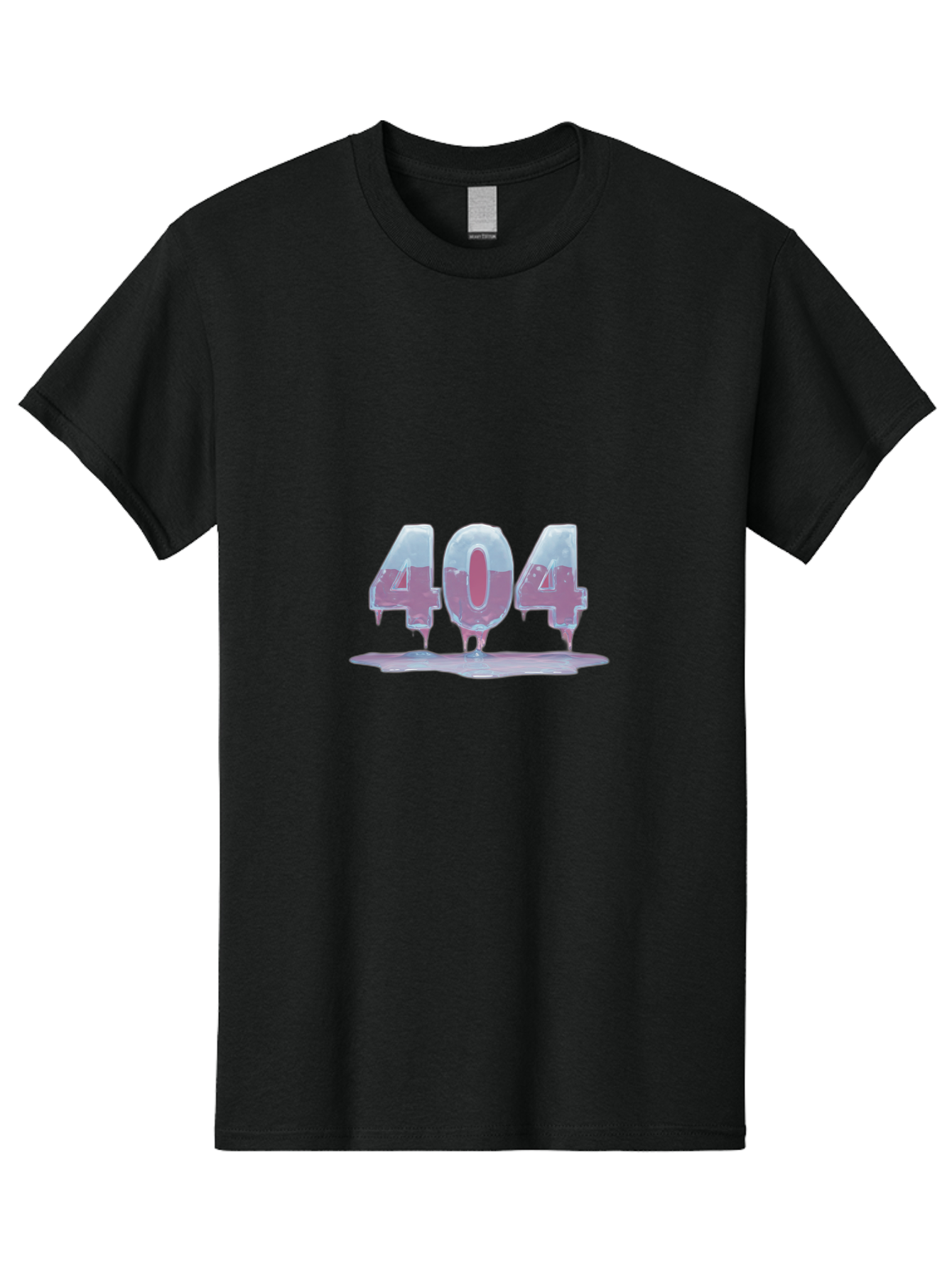 404-5 Men'S Graphic Tee, 100% Cotton, Comfortable Casual Summer Wear, Machine Washable, Melting 404 Error, Distorted Numbers, Liquid Effect, Page Not Found, Website Error, Web Design Glitch, Futuristic Font Baa062