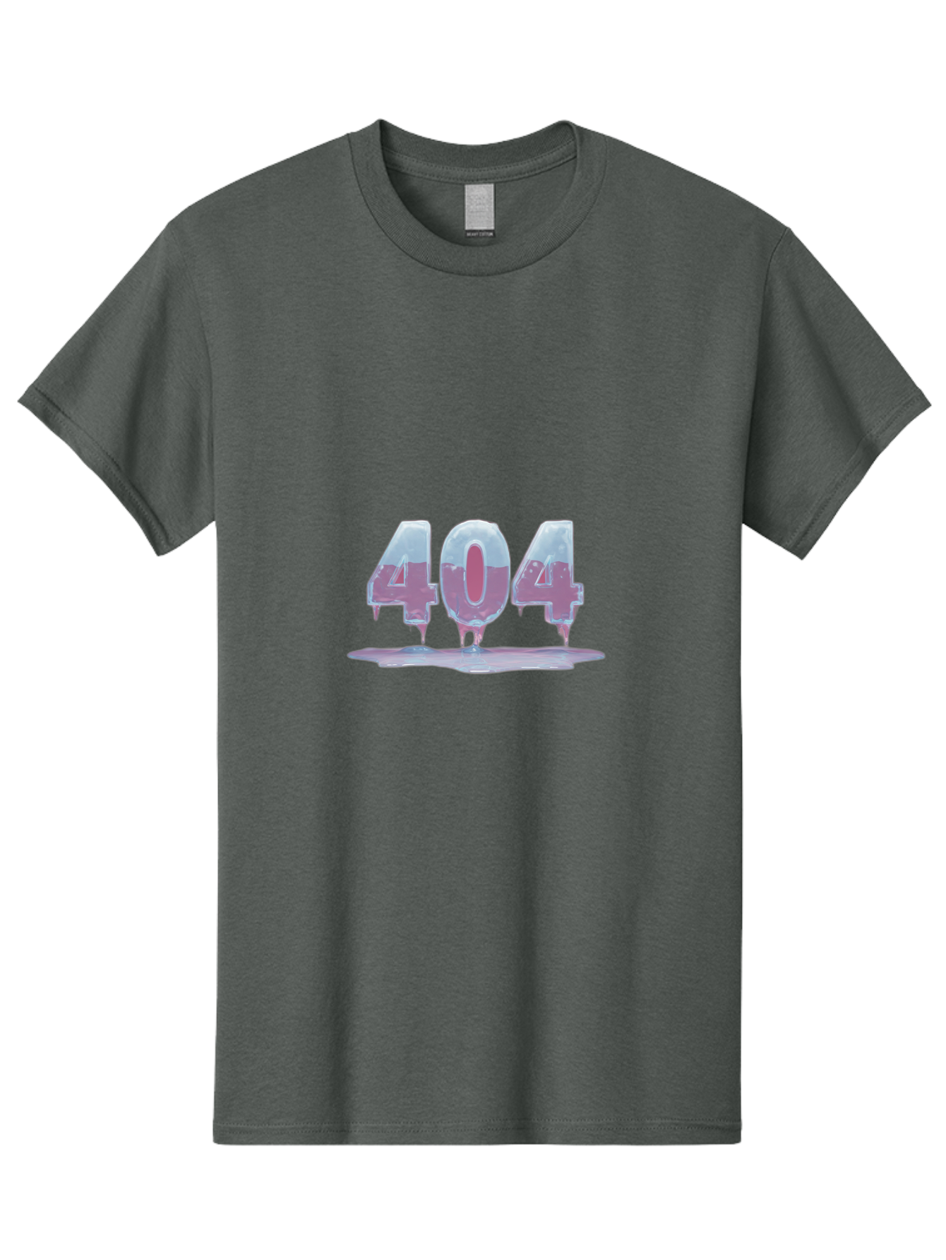 404-5 Men'S Graphic Tee, 100% Cotton, Comfortable Casual Summer Wear, Machine Washable, Melting 404 Error, Distorted Numbers, Liquid Effect, Page Not Found, Website Error, Web Design Glitch, Futuristic Font Baa062