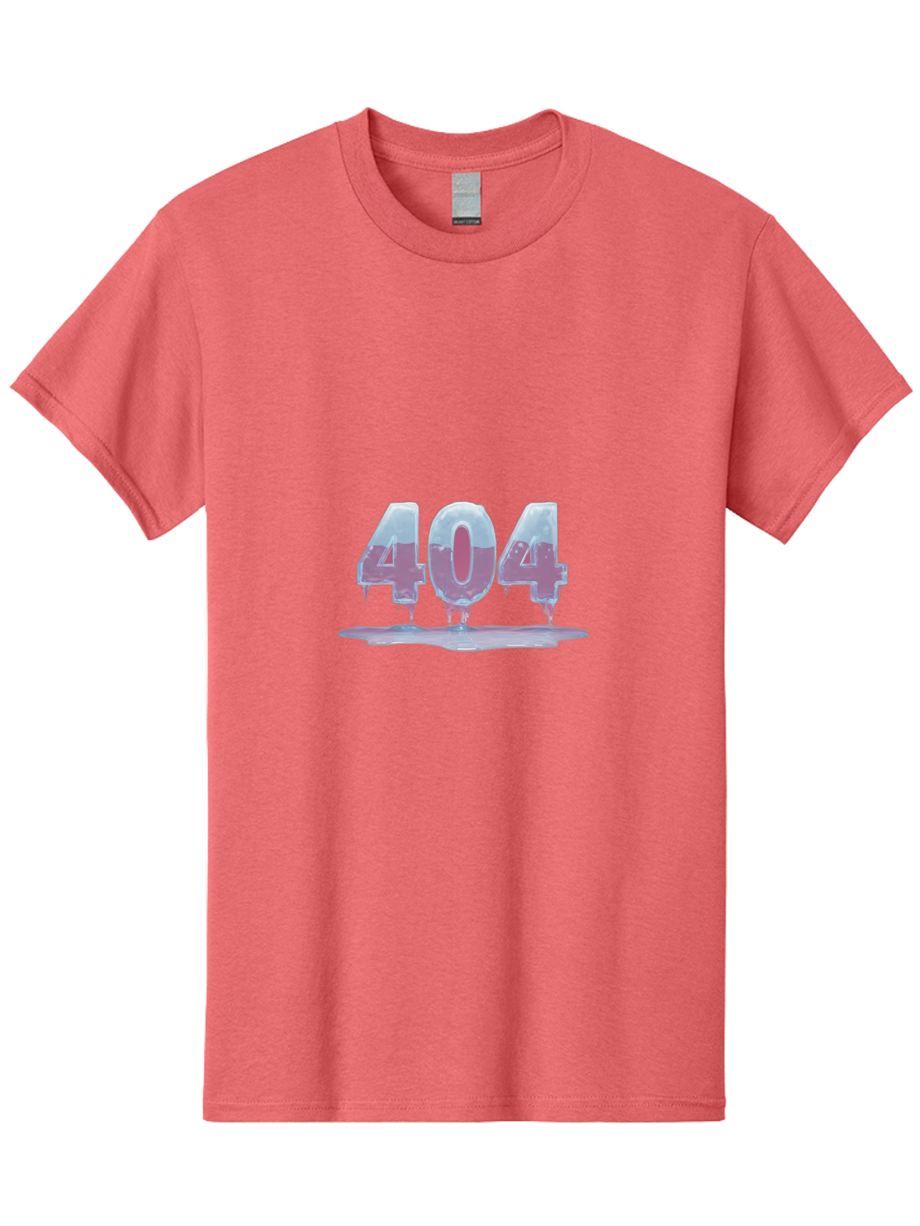404-5 Men'S Graphic Tee, 100% Cotton, Comfortable Casual Summer Wear, Machine Washable, Melting 404 Error, Distorted Numbers, Liquid Effect, Page Not Found, Website Error, Web Design Glitch, Futuristic Font Baa062