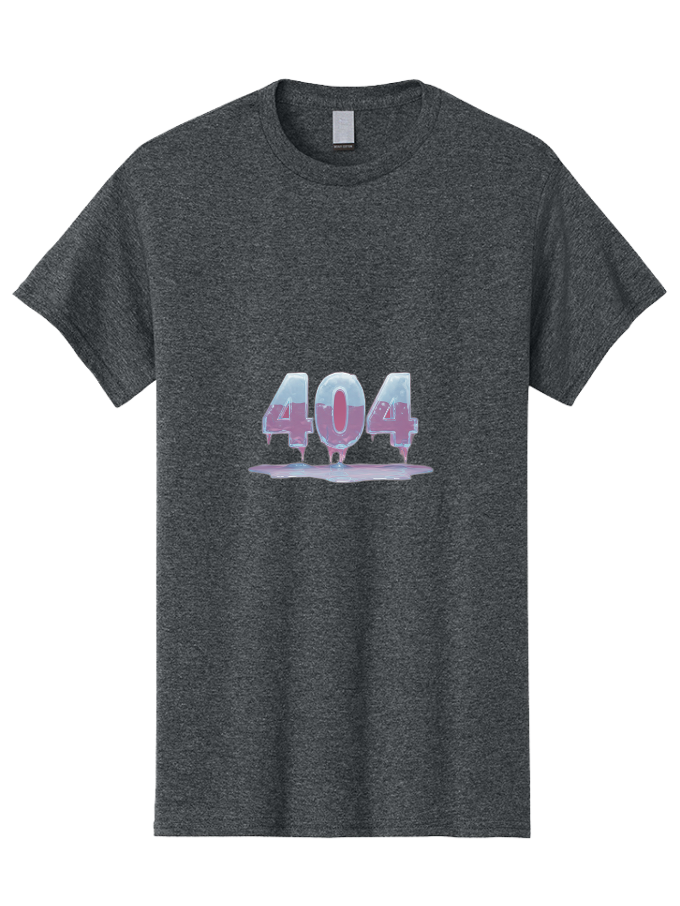 404-5 Men'S Graphic Tee, 100% Cotton, Comfortable Casual Summer Wear, Machine Washable, Melting 404 Error, Distorted Numbers, Liquid Effect, Page Not Found, Website Error, Web Design Glitch, Futuristic Font Baa062