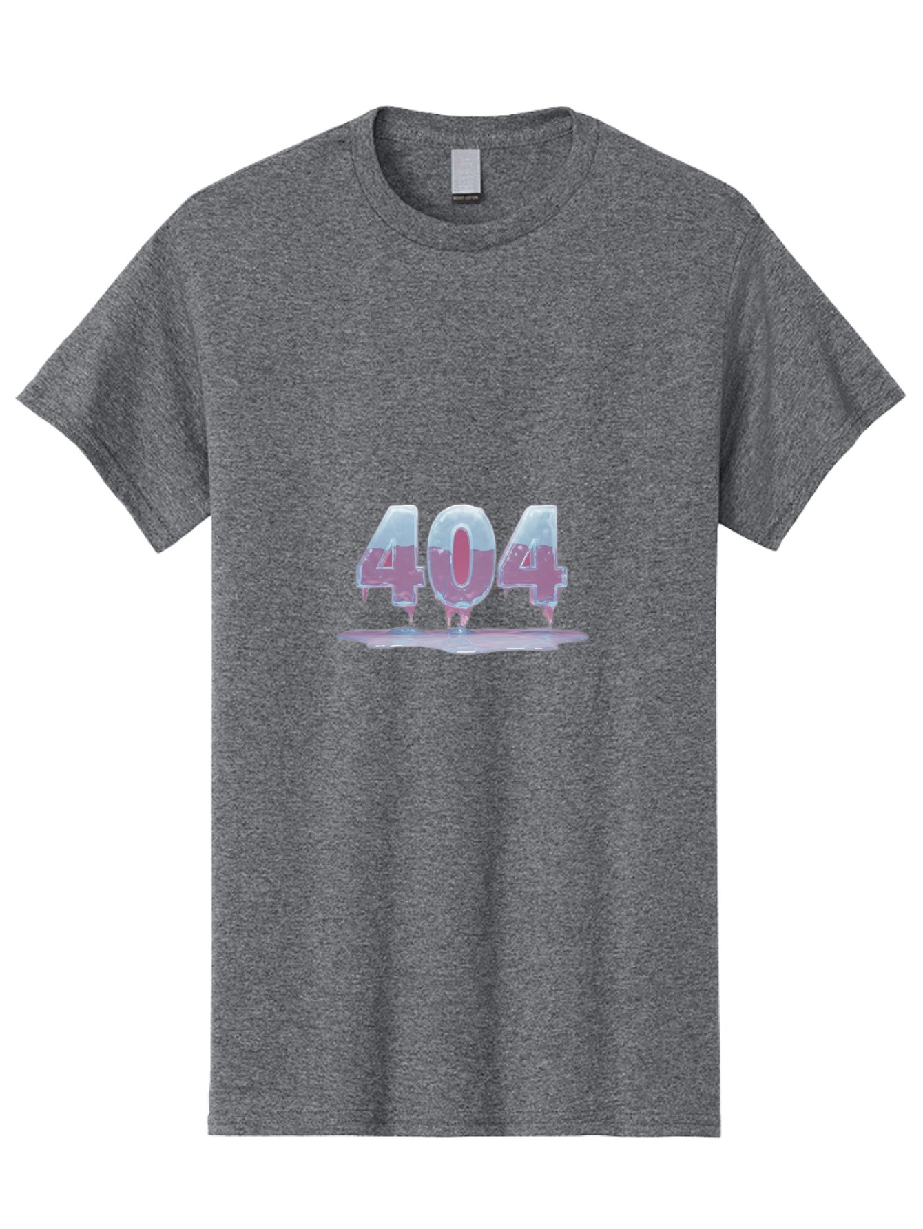 404-5 Men'S Graphic Tee, 100% Cotton, Comfortable Casual Summer Wear, Machine Washable, Melting 404 Error, Distorted Numbers, Liquid Effect, Page Not Found, Website Error, Web Design Glitch, Futuristic Font Baa062