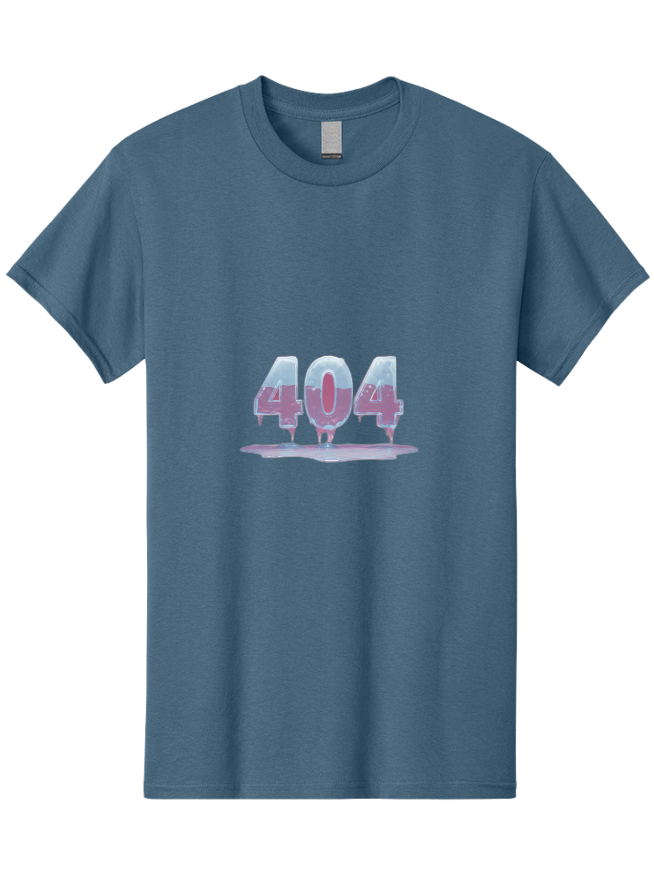 404-5 Men'S Graphic Tee, 100% Cotton, Comfortable Casual Summer Wear, Machine Washable, Melting 404 Error, Distorted Numbers, Liquid Effect, Page Not Found, Website Error, Web Design Glitch, Futuristic Font Baa062