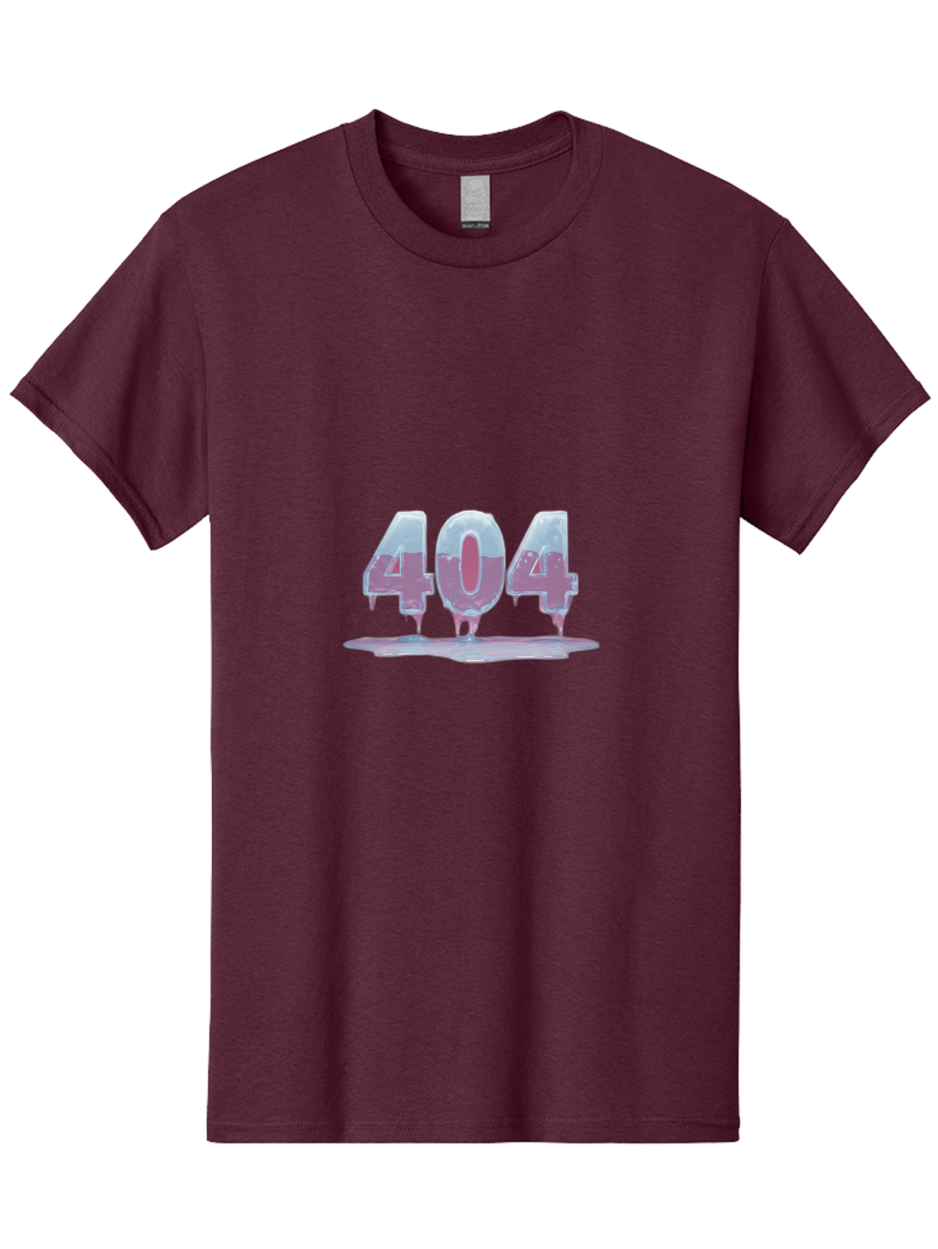 404-5 Men'S Graphic Tee, 100% Cotton, Comfortable Casual Summer Wear, Machine Washable, Melting 404 Error, Distorted Numbers, Liquid Effect, Page Not Found, Website Error, Web Design Glitch, Futuristic Font Baa062