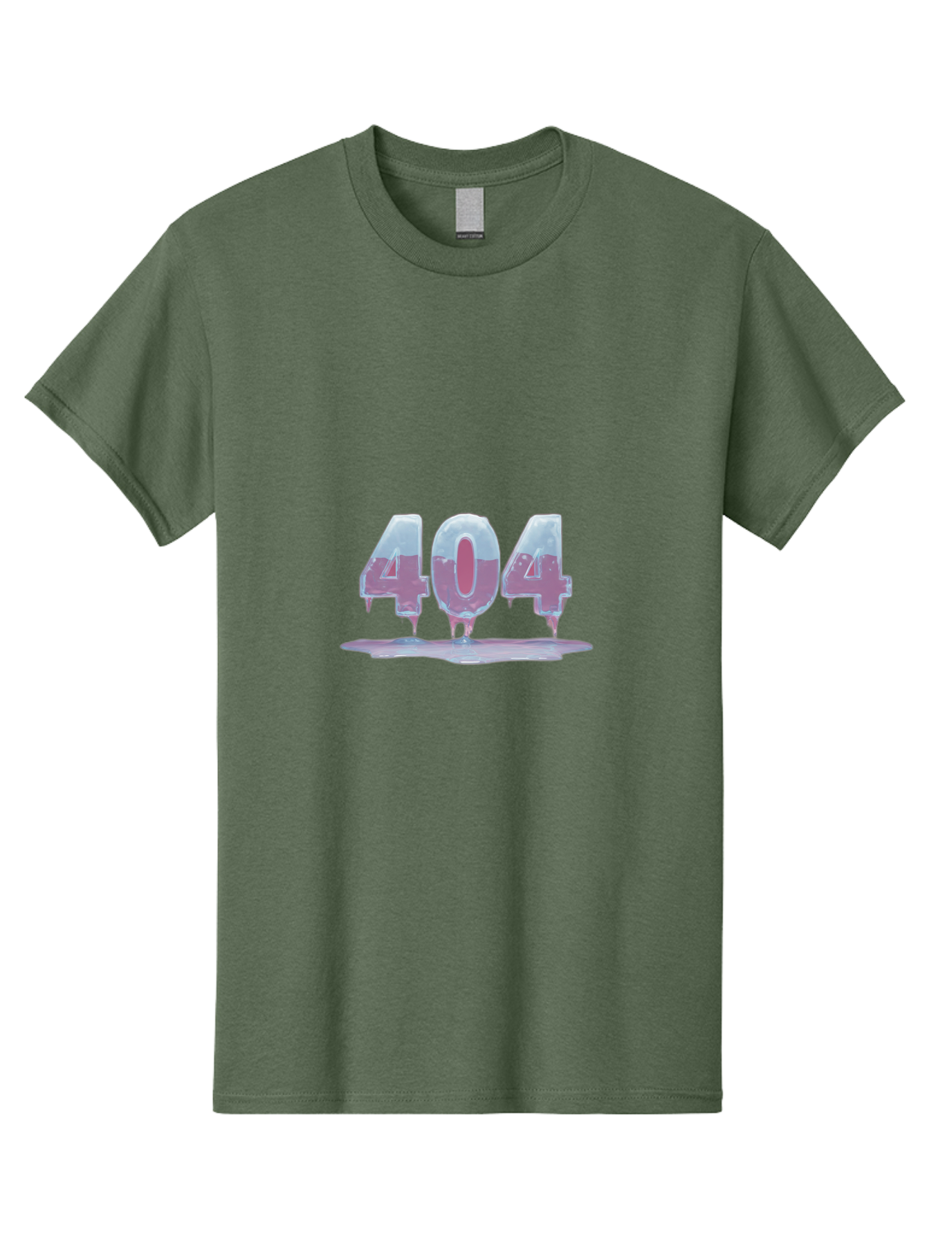 404-5 Men'S Graphic Tee, 100% Cotton, Comfortable Casual Summer Wear, Machine Washable, Melting 404 Error, Distorted Numbers, Liquid Effect, Page Not Found, Website Error, Web Design Glitch, Futuristic Font Baa062