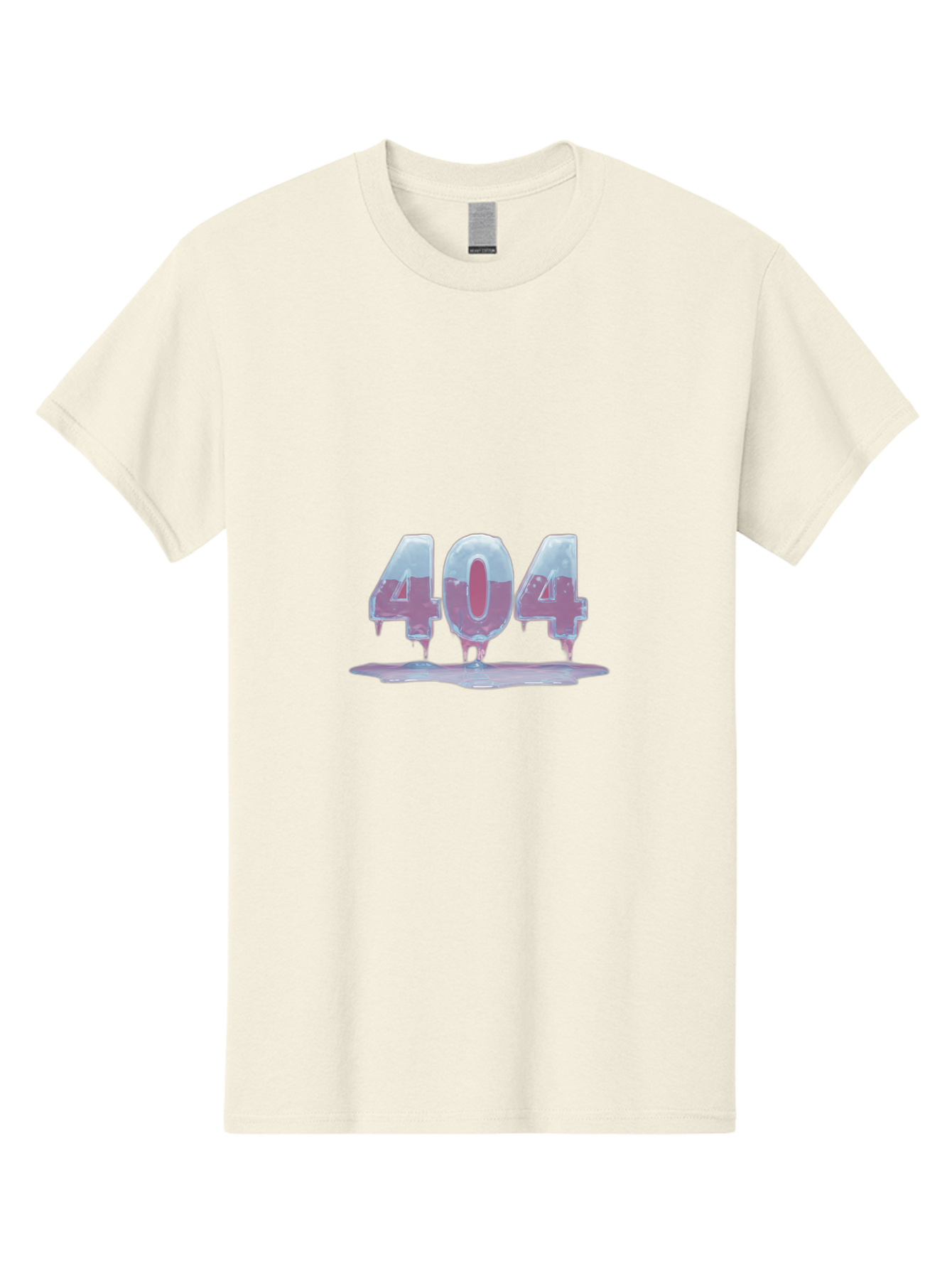 404-5 Men'S Graphic Tee, 100% Cotton, Comfortable Casual Summer Wear, Machine Washable, Melting 404 Error, Distorted Numbers, Liquid Effect, Page Not Found, Website Error, Web Design Glitch, Futuristic Font Baa062