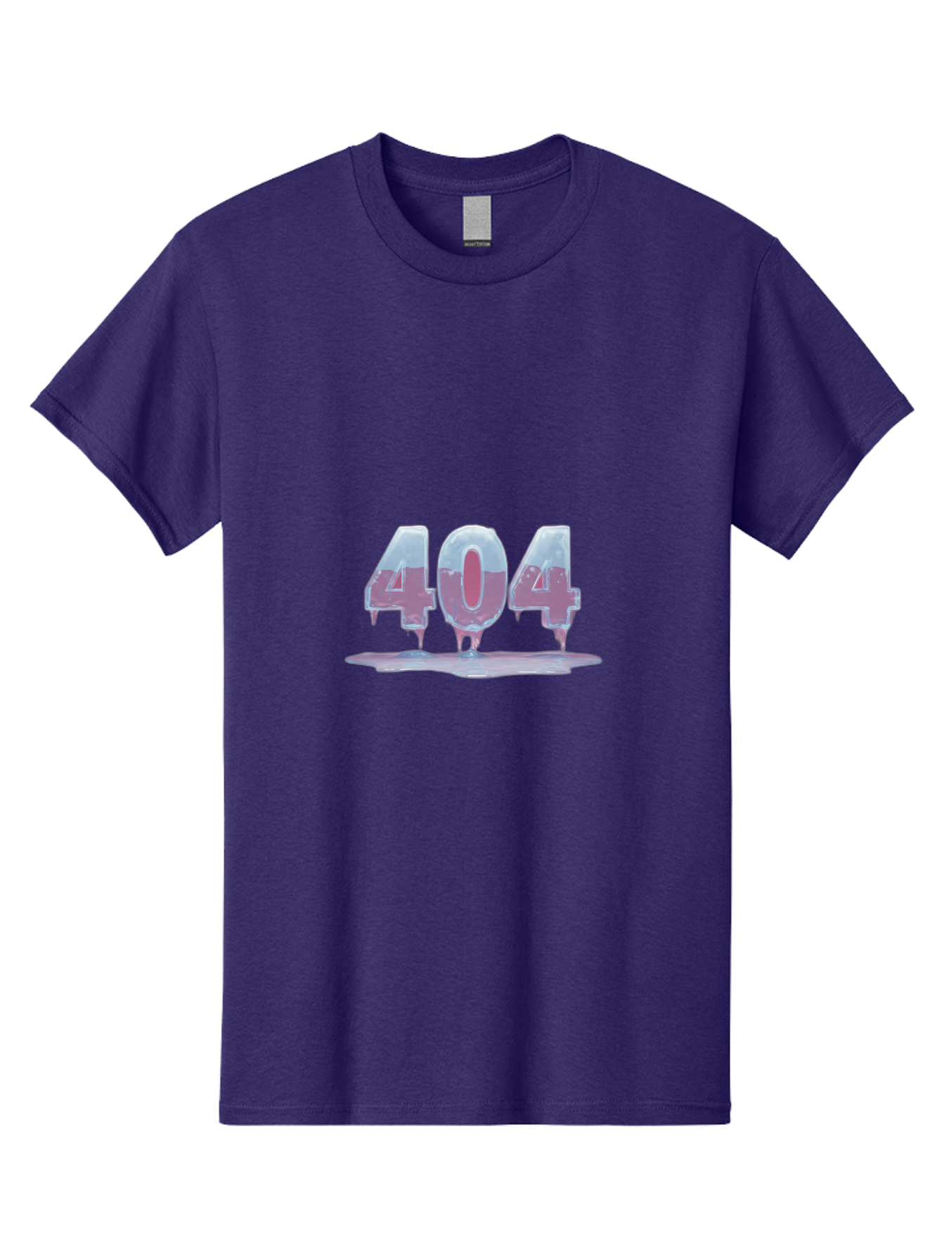 404-5 Men'S Graphic Tee, 100% Cotton, Comfortable Casual Summer Wear, Machine Washable, Melting 404 Error, Distorted Numbers, Liquid Effect, Page Not Found, Website Error, Web Design Glitch, Futuristic Font Baa062