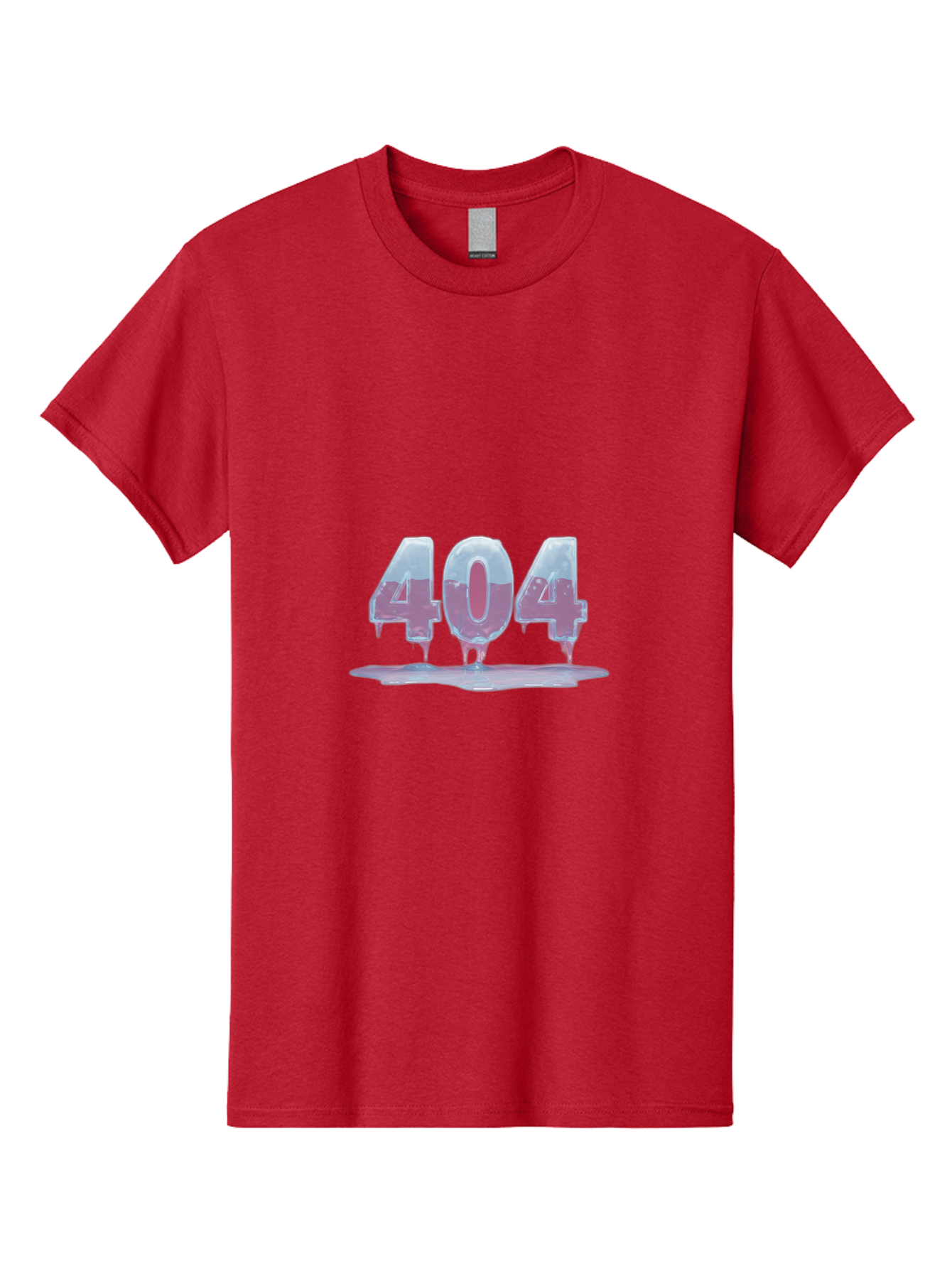 404-5 Men'S Graphic Tee, 100% Cotton, Comfortable Casual Summer Wear, Machine Washable, Melting 404 Error, Distorted Numbers, Liquid Effect, Page Not Found, Website Error, Web Design Glitch, Futuristic Font Baa062