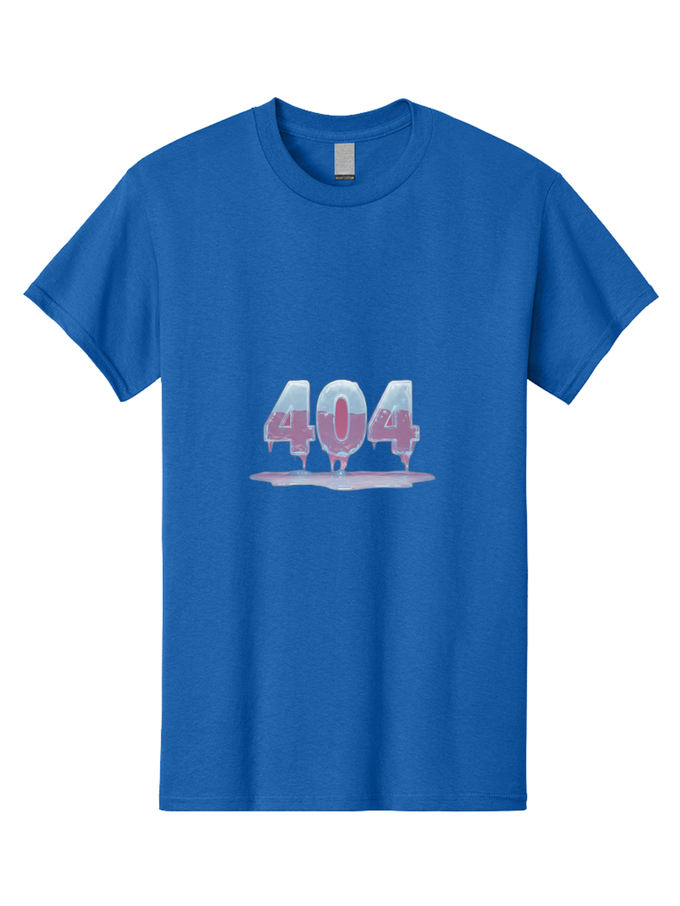 404-5 Men'S Graphic Tee, 100% Cotton, Comfortable Casual Summer Wear, Machine Washable, Melting 404 Error, Distorted Numbers, Liquid Effect, Page Not Found, Website Error, Web Design Glitch, Futuristic Font Baa062