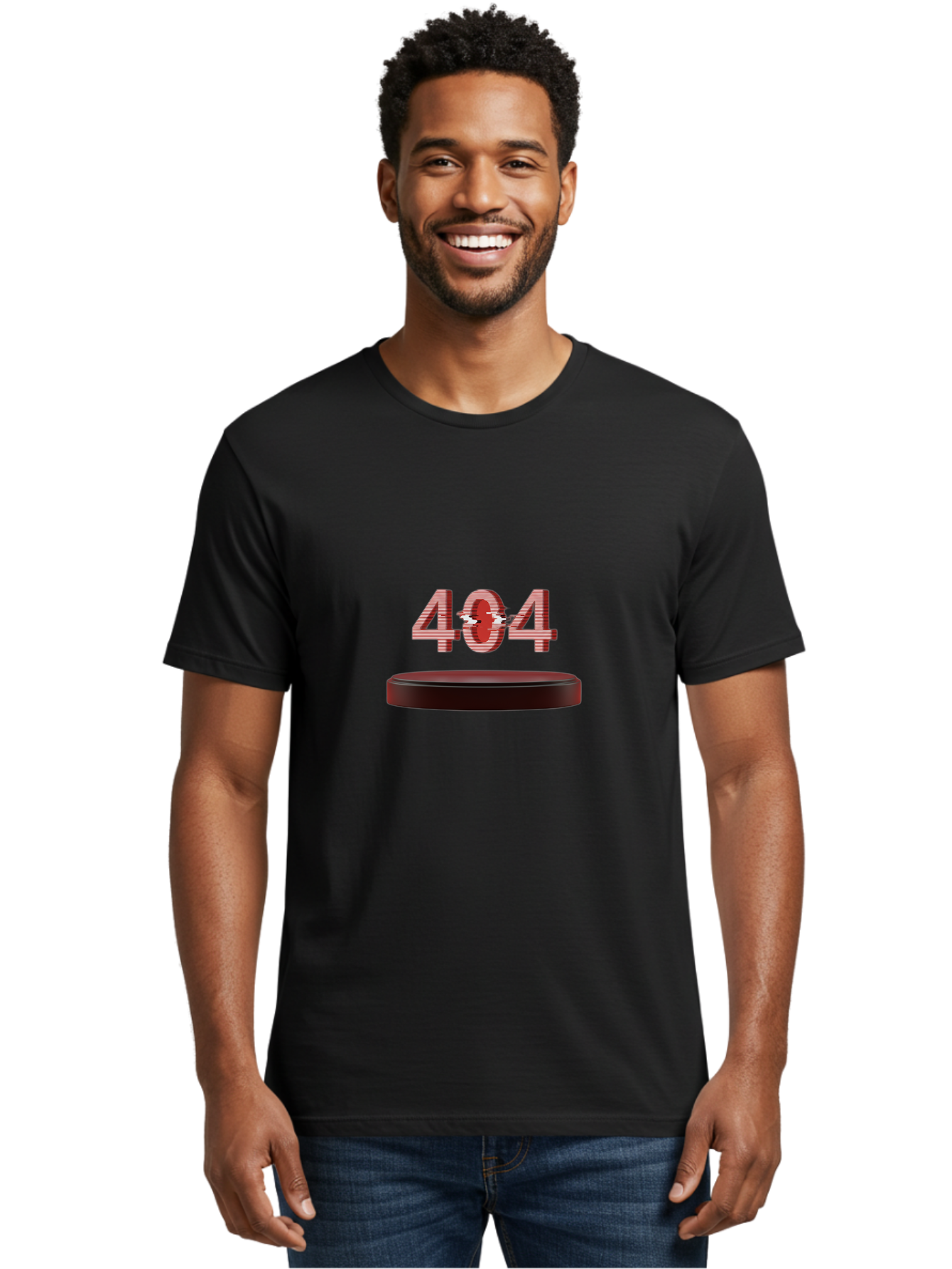 404-6 Men'S Graphic Tee, 100% Cotton, Comfortable Casual Summer Wear, Machine Washable, 404 Error Message, Glitch Effect, Red Numbers, Broken Link, Error Page, Digital Disruption, Cyber Glitch, Futuristic Design Baa063