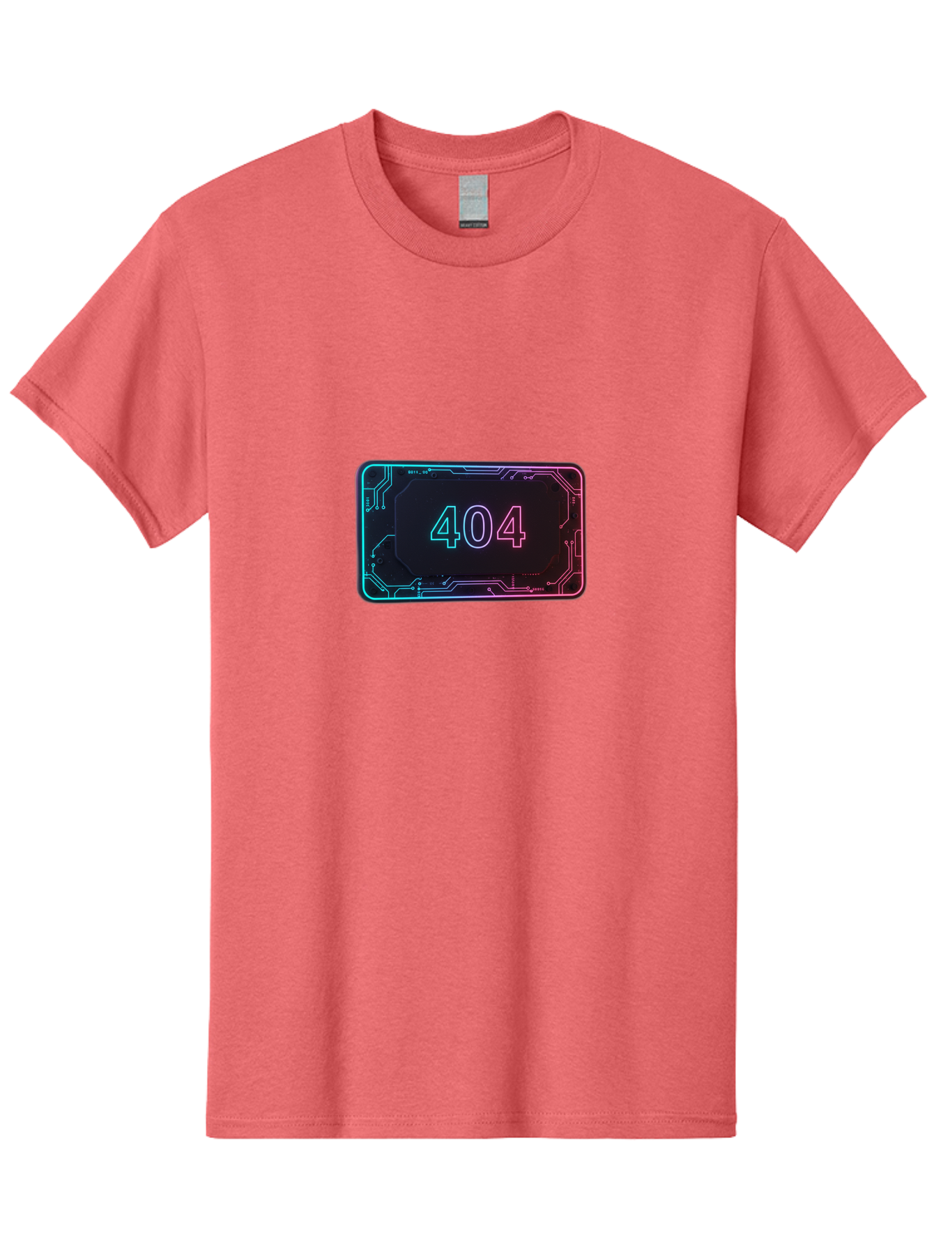 404-8 Men'S Graphic Tee, 100% Cotton, Comfortable Casual Summer Wear, Machine Washable, 404 Error Message, Futuristic Design, Neon Lights, Circuit Board, Error Page, Page Not Found, Tech Glitch, Digital Error Baa065