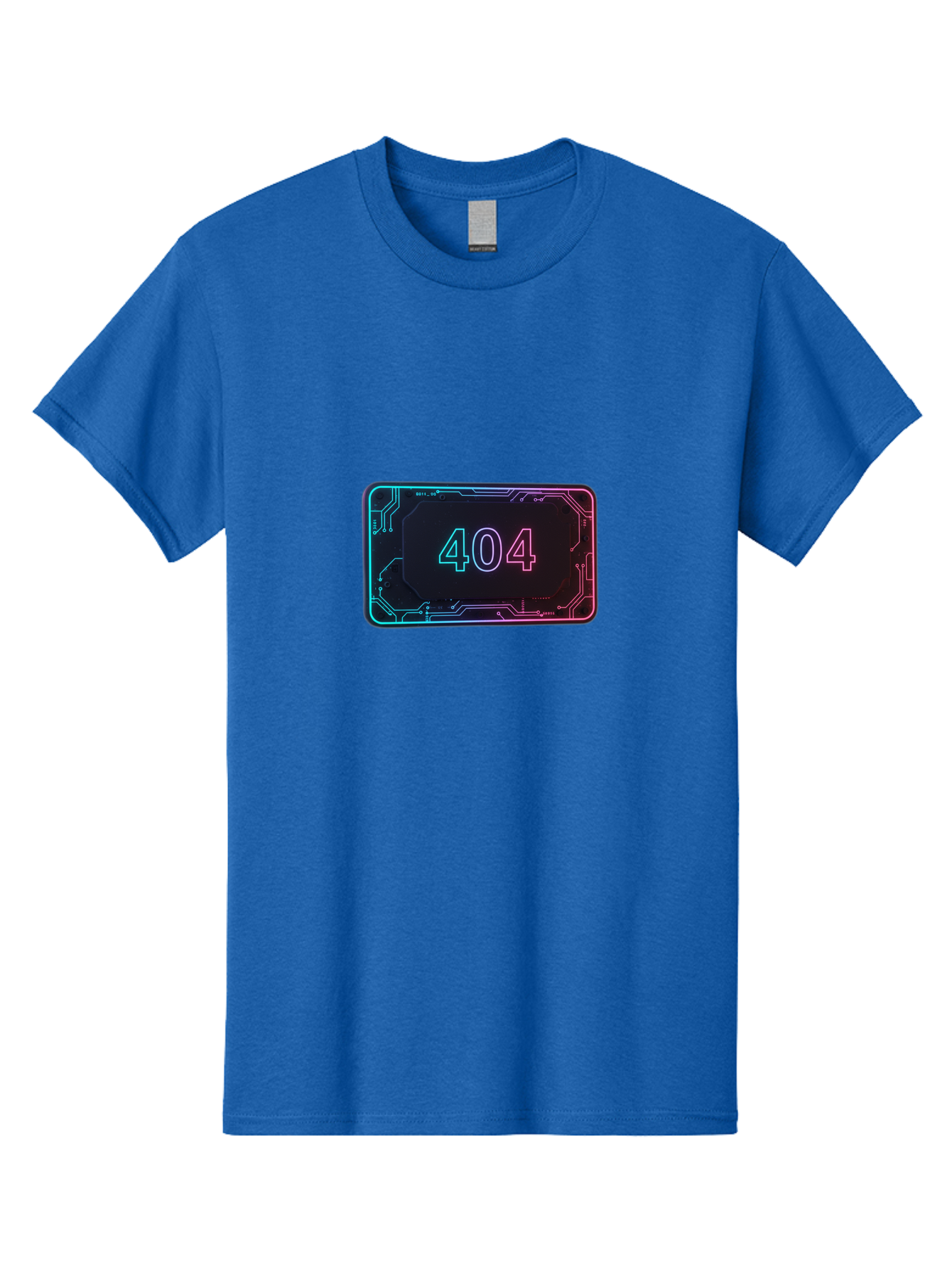 404-8 Men'S Graphic Tee, 100% Cotton, Comfortable Casual Summer Wear, Machine Washable, 404 Error Message, Futuristic Design, Neon Lights, Circuit Board, Error Page, Page Not Found, Tech Glitch, Digital Error Baa065