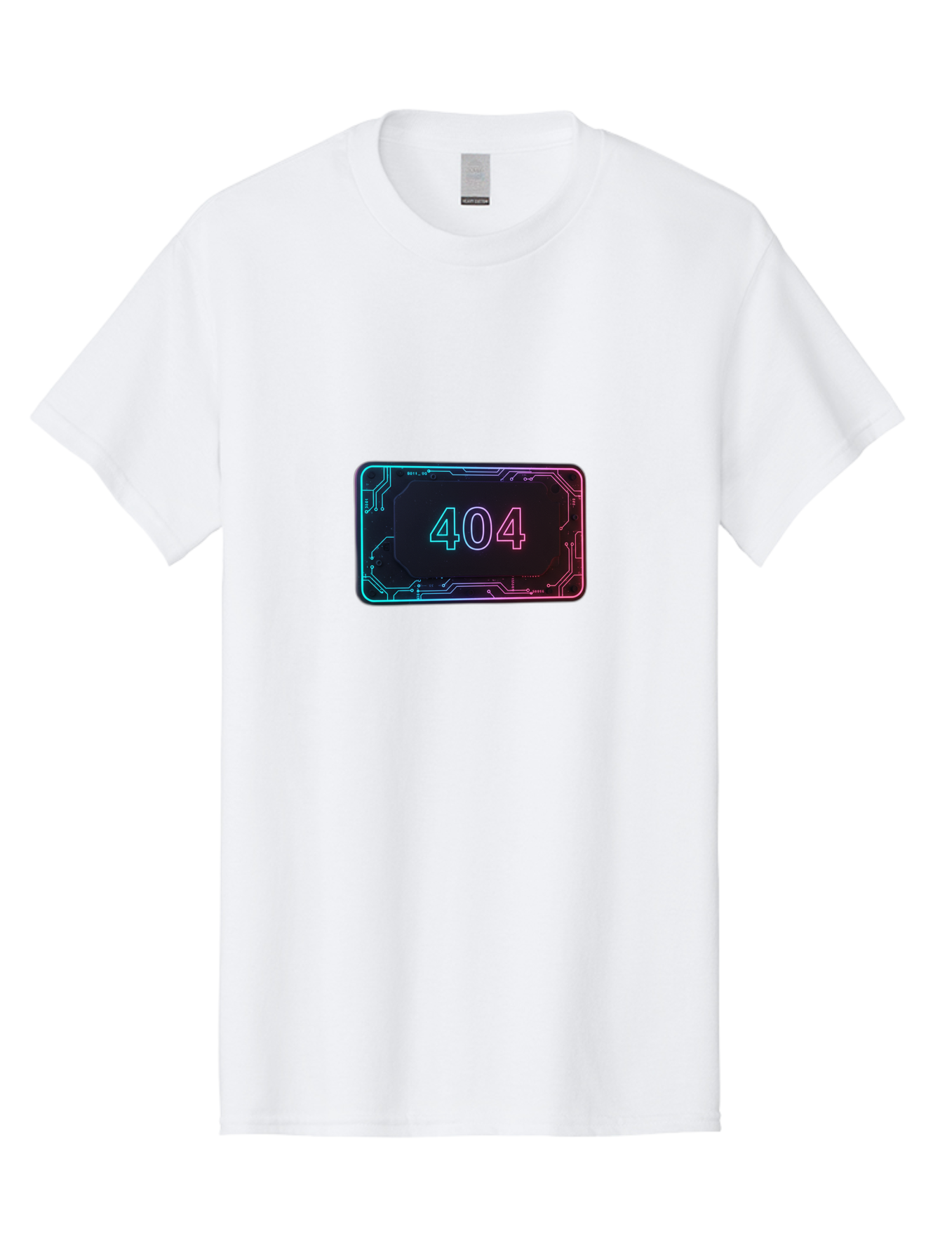 404-8 Men'S Graphic Tee, 100% Cotton, Comfortable Casual Summer Wear, Machine Washable, 404 Error Message, Futuristic Design, Neon Lights, Circuit Board, Error Page, Page Not Found, Tech Glitch, Digital Error Baa065