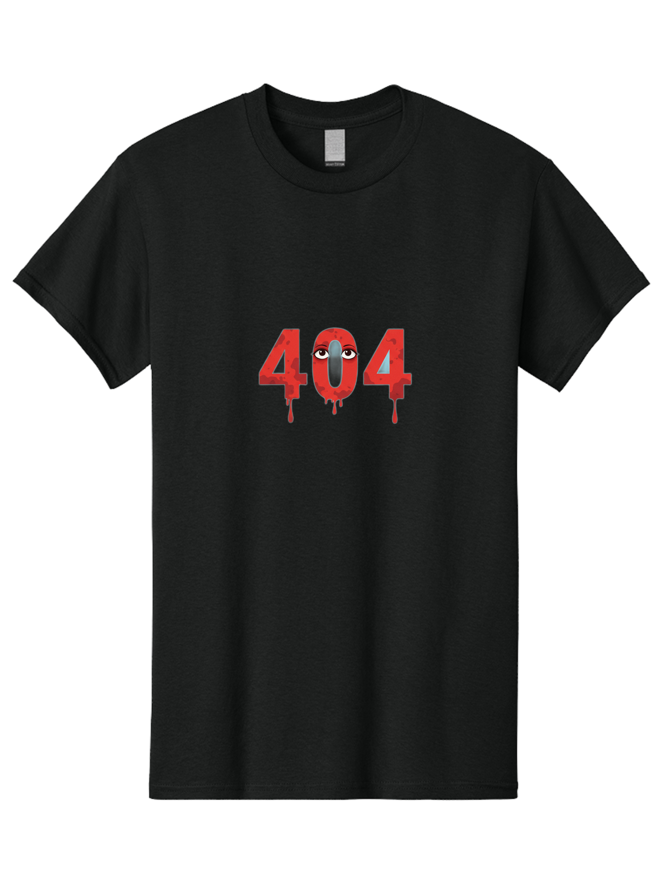 404-9 Men'S Graphic Tee, 100% Cotton, Comfortable Casual Summer Wear, Machine Washable, Error Message, 404 Page Not Found, Creepy Numbers, Dripping Blood, Horror Theme, Eerie Atmosphere, Web Design Element, Glitch Art Baa066