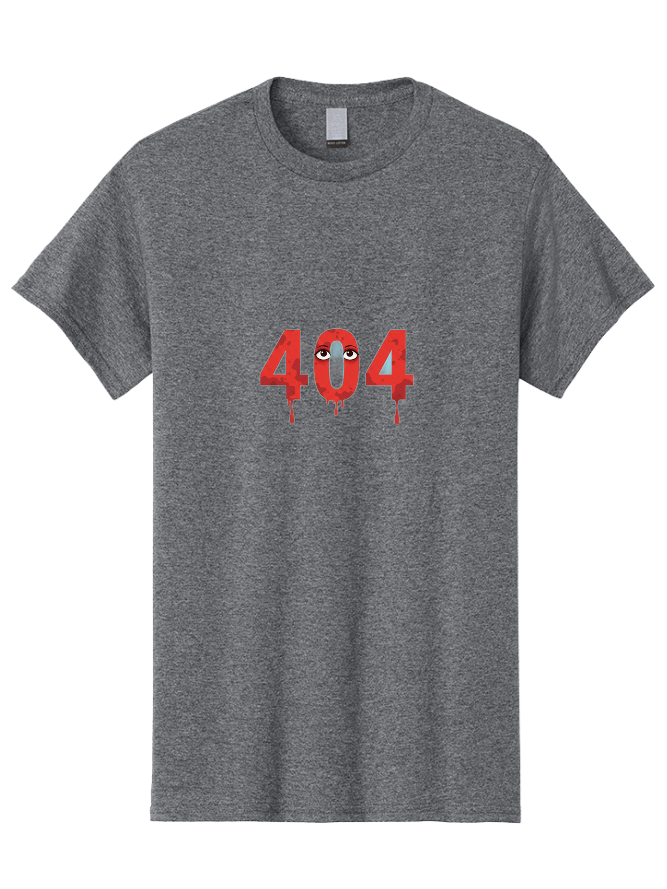404-9 Men'S Graphic Tee, 100% Cotton, Comfortable Casual Summer Wear, Machine Washable, Error Message, 404 Page Not Found, Creepy Numbers, Dripping Blood, Horror Theme, Eerie Atmosphere, Web Design Element, Glitch Art Baa066