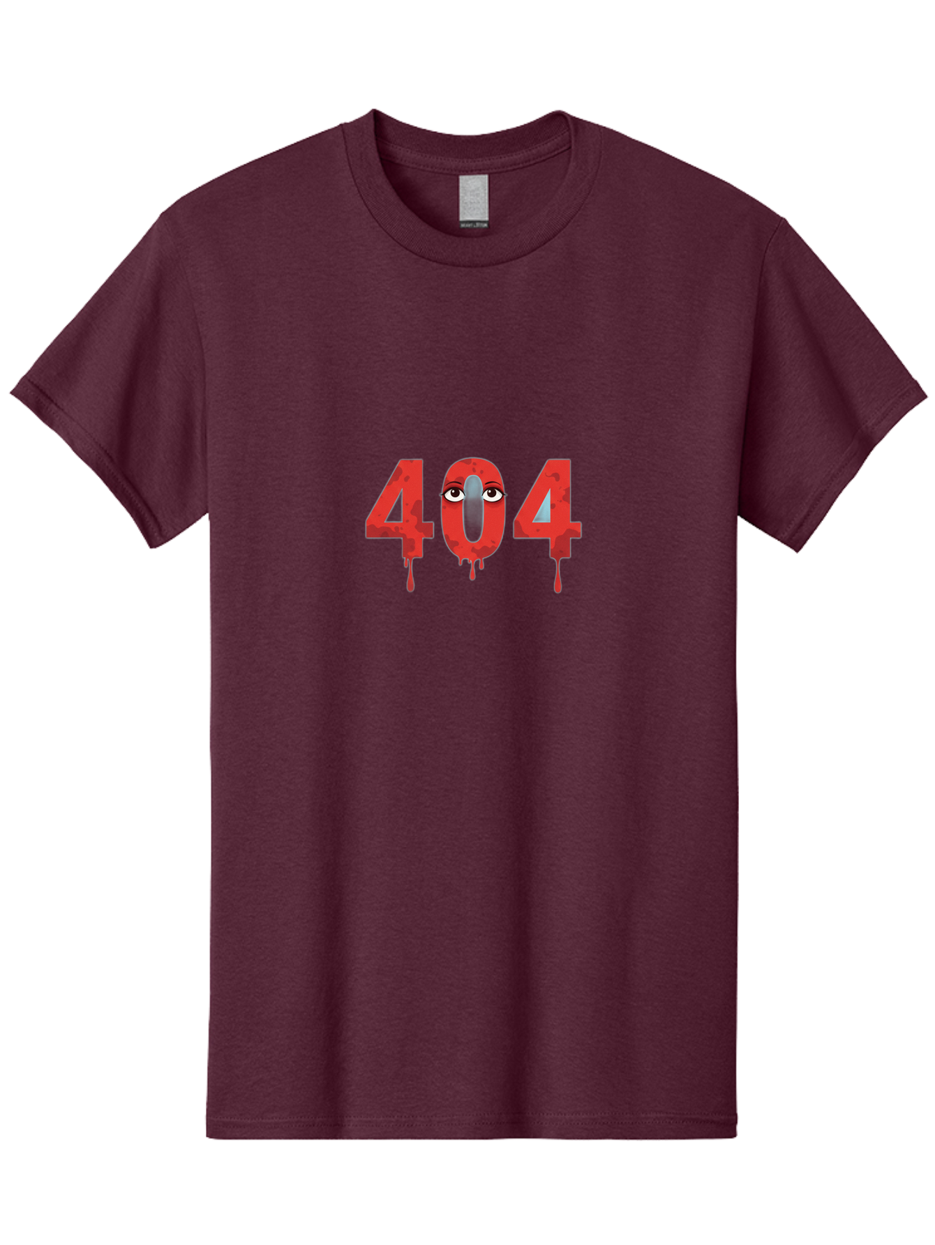 404-9 Men'S Graphic Tee, 100% Cotton, Comfortable Casual Summer Wear, Machine Washable, Error Message, 404 Page Not Found, Creepy Numbers, Dripping Blood, Horror Theme, Eerie Atmosphere, Web Design Element, Glitch Art Baa066