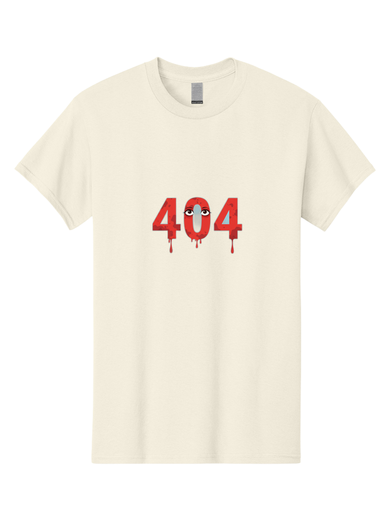 404-9 Men'S Graphic Tee, 100% Cotton, Comfortable Casual Summer Wear, Machine Washable, Error Message, 404 Page Not Found, Creepy Numbers, Dripping Blood, Horror Theme, Eerie Atmosphere, Web Design Element, Glitch Art Baa066
