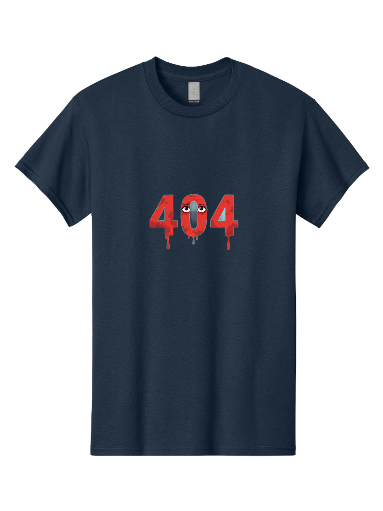 404-9 Men'S Graphic Tee, 100% Cotton, Comfortable Casual Summer Wear, Machine Washable, Error Message, 404 Page Not Found, Creepy Numbers, Dripping Blood, Horror Theme, Eerie Atmosphere, Web Design Element, Glitch Art Baa066