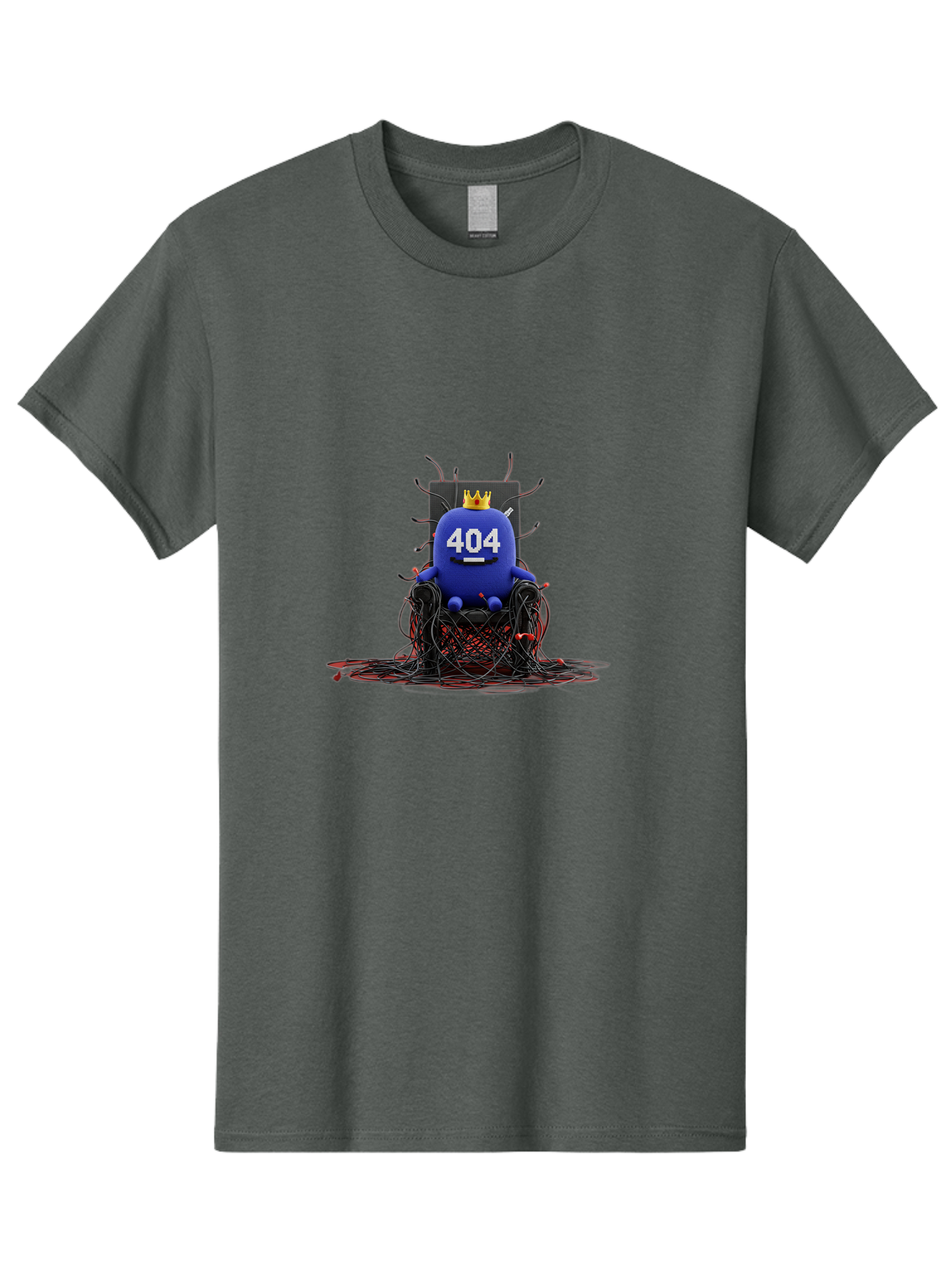 404-Character Men'S Graphic Tee, 100% Cotton, Comfortable Casual Summer Wear, Machine Washable, Error 404, Page Not Found, Broken Links, Digital Chaos, Tangled Wires, Frustrated User, Tech Issue, Online Error Baa068