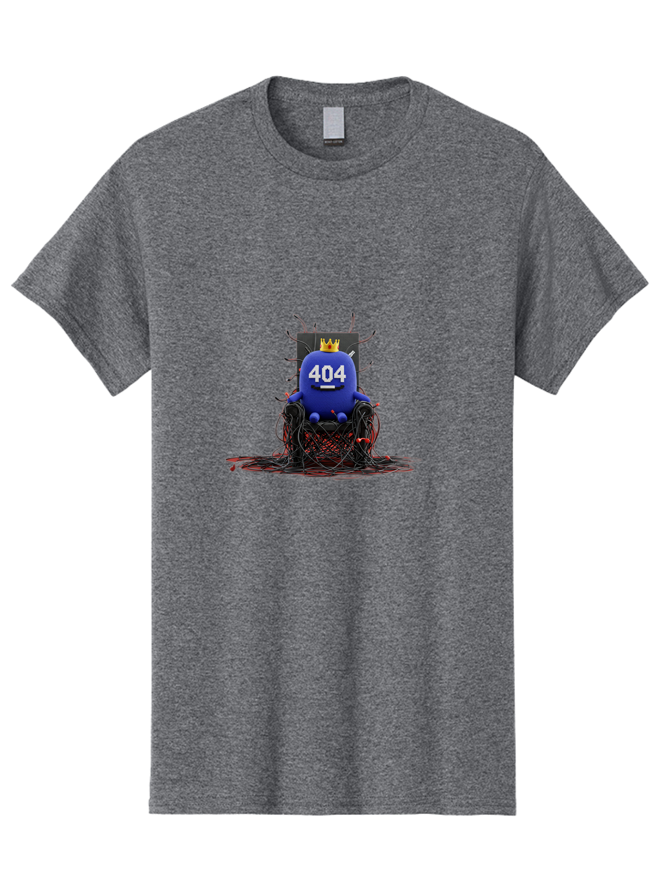 404-Character Men'S Graphic Tee, 100% Cotton, Comfortable Casual Summer Wear, Machine Washable, Error 404, Page Not Found, Broken Links, Digital Chaos, Tangled Wires, Frustrated User, Tech Issue, Online Error Baa068