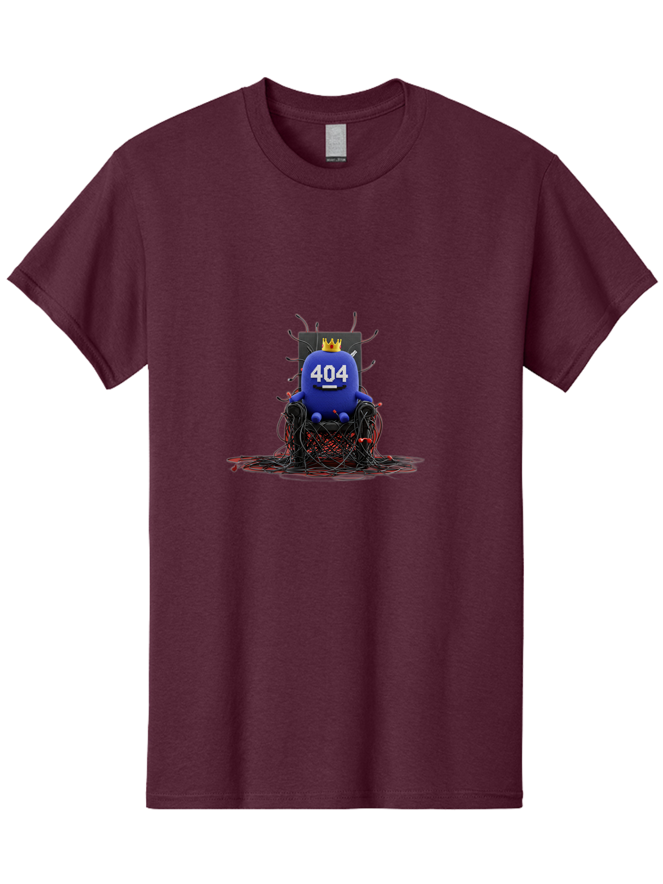 404-Character Men'S Graphic Tee, 100% Cotton, Comfortable Casual Summer Wear, Machine Washable, Error 404, Page Not Found, Broken Links, Digital Chaos, Tangled Wires, Frustrated User, Tech Issue, Online Error Baa068