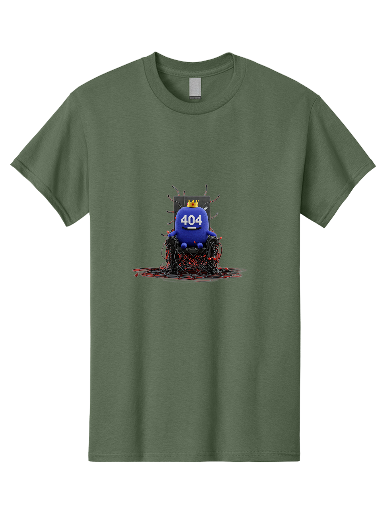 404-Character Men'S Graphic Tee, 100% Cotton, Comfortable Casual Summer Wear, Machine Washable, Error 404, Page Not Found, Broken Links, Digital Chaos, Tangled Wires, Frustrated User, Tech Issue, Online Error Baa068