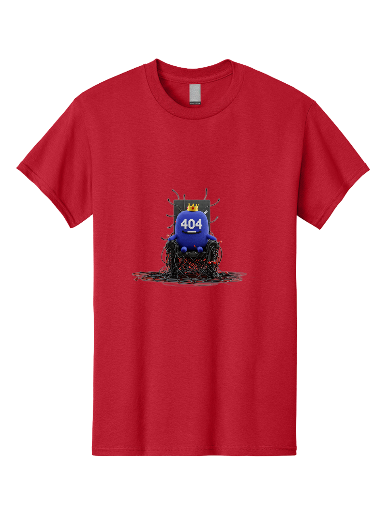 404-Character Men'S Graphic Tee, 100% Cotton, Comfortable Casual Summer Wear, Machine Washable, Error 404, Page Not Found, Broken Links, Digital Chaos, Tangled Wires, Frustrated User, Tech Issue, Online Error Baa068